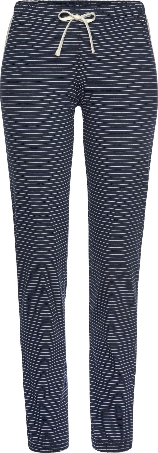 s.Oliver Pyžamové kalhoty tmavě modrá / bílá