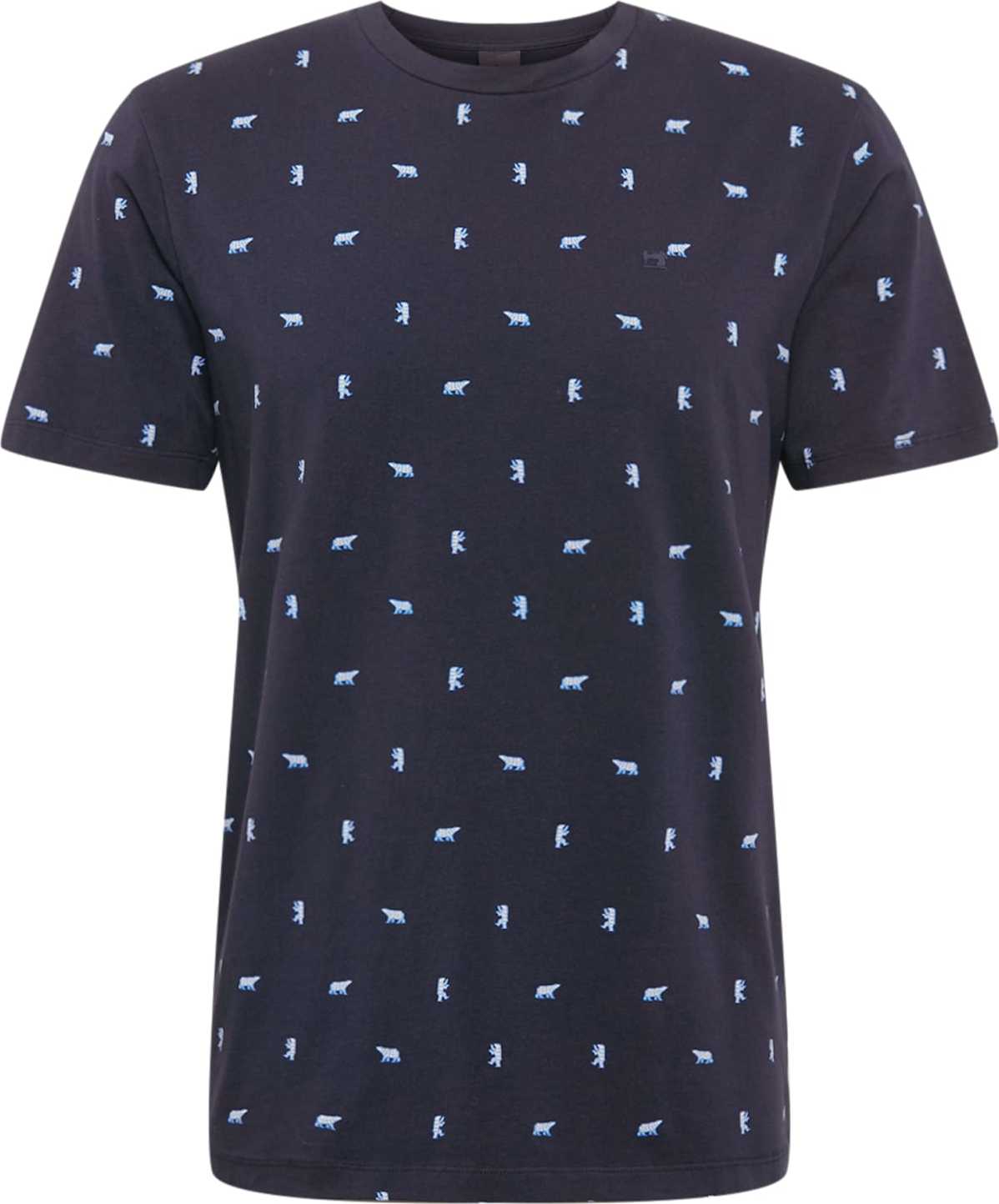 SCOTCH & SODA Tričko nebeská modř / černá