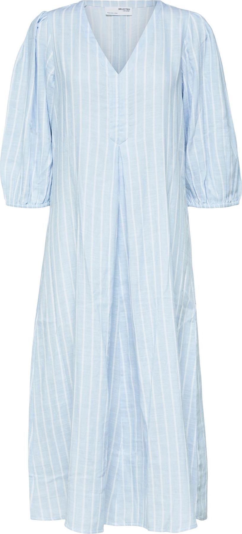 SELECTED FEMME Košilové šaty 'Helina' bílá / kouřově modrá