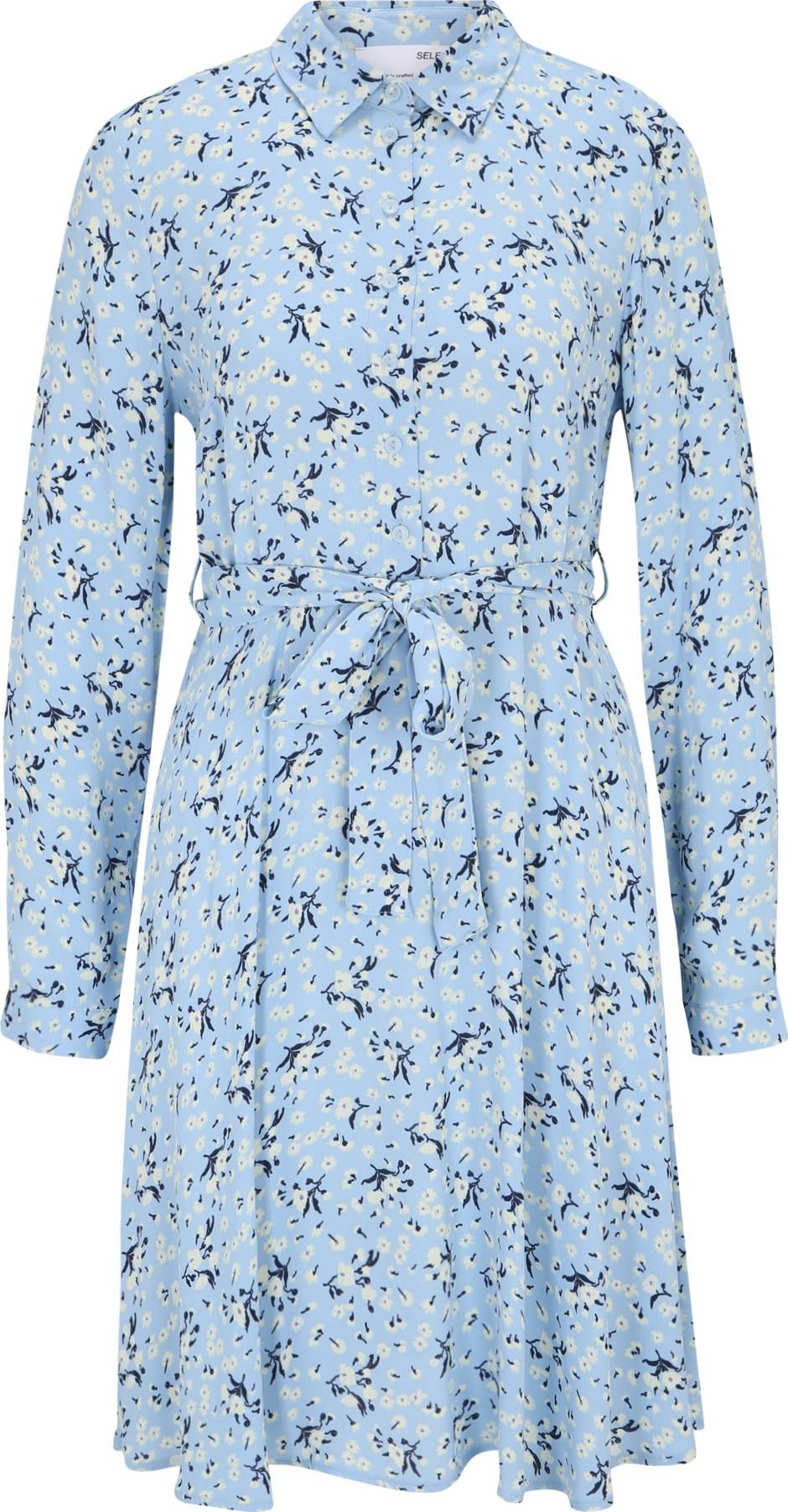 Selected Femme Petite Košilové šaty světlemodrá / pastelová modrá / noční modrá