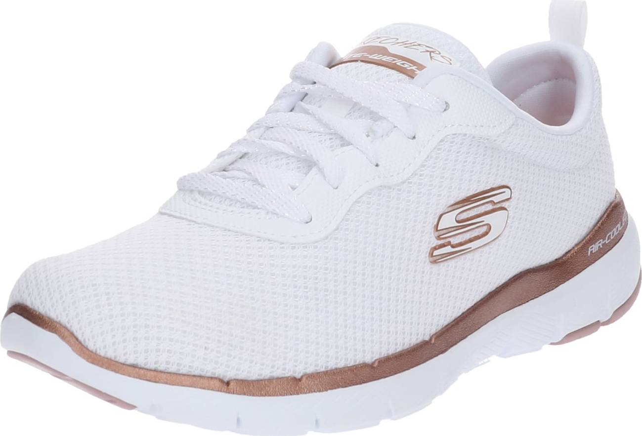 SKECHERS Tenisky 'Flex Appeal 3.0' bílá / bronzová