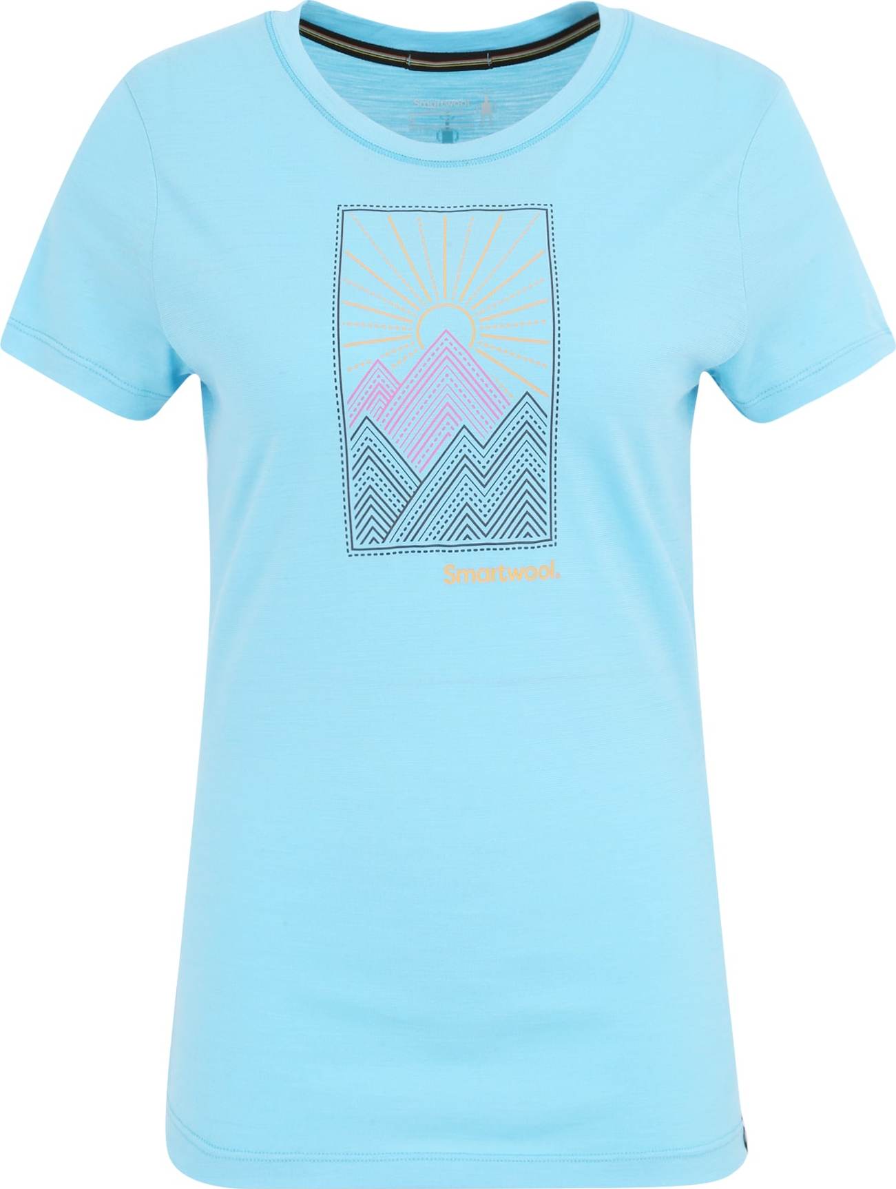 Smartwool Funkční tričko 'Alpine Start' světlemodrá / černá / pink / oranžová