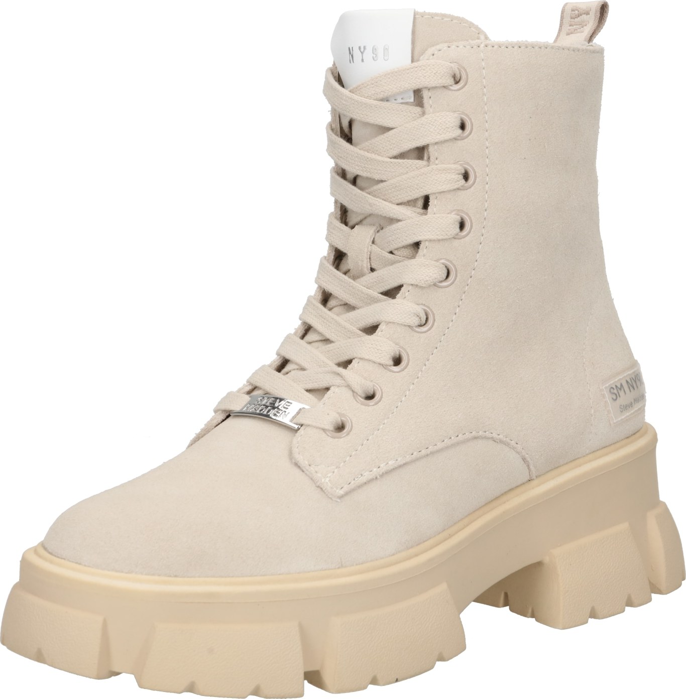 STEVE MADDEN Šněrovací kozačky ' Tanker' krémová