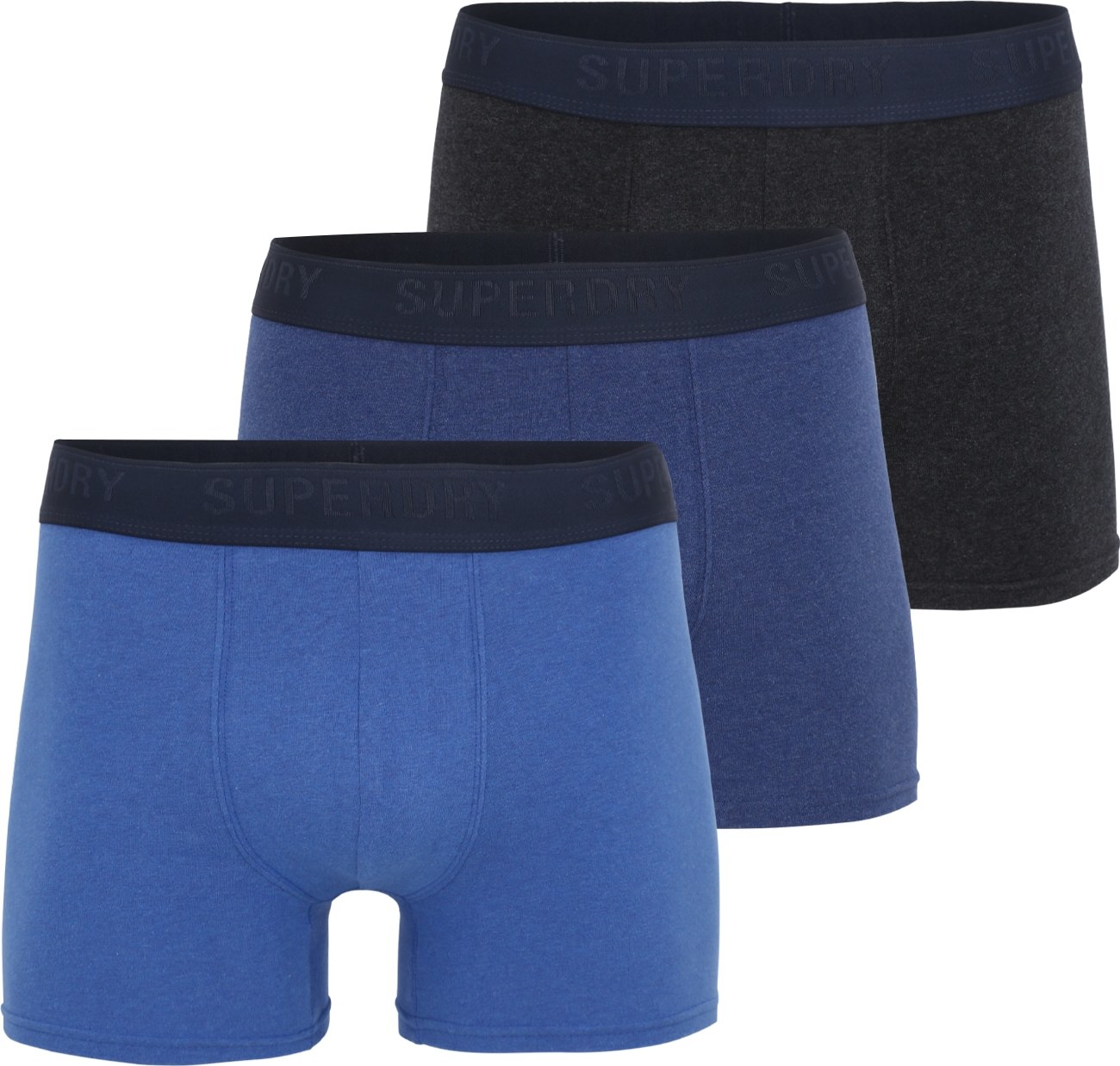 Superdry Boxerky marine modrá / světlemodrá / námořnická modř