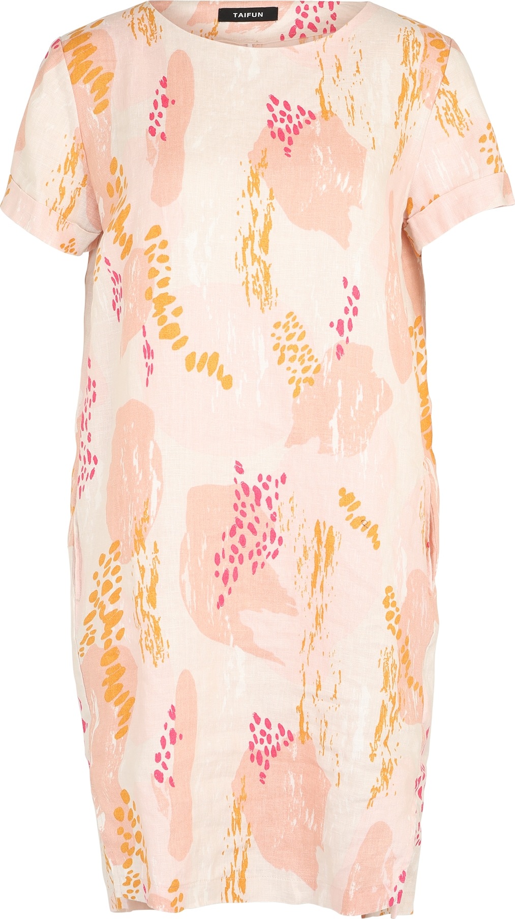 TAIFUN Šaty meruňková / bílá / pink / hořčicová