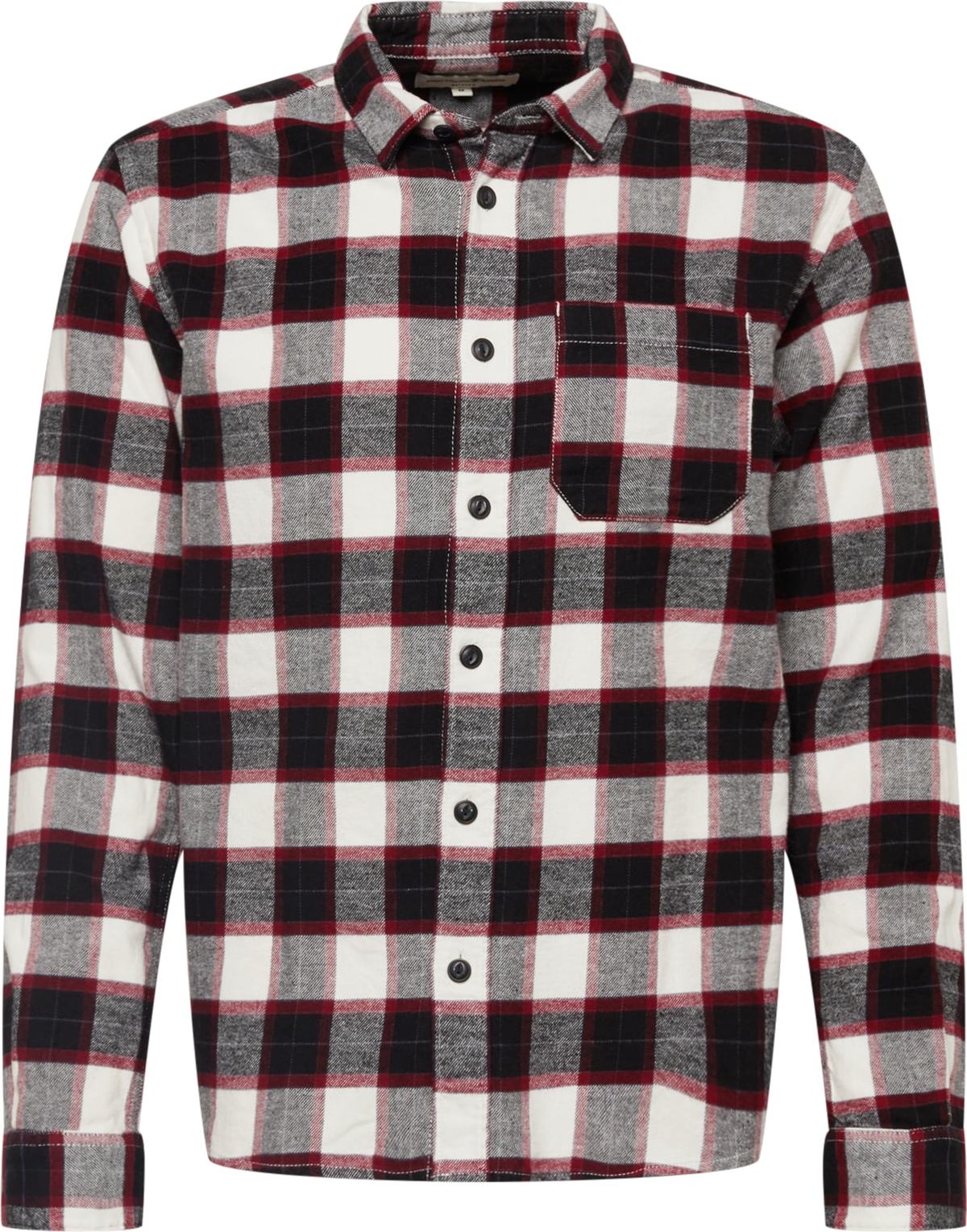 TOM TAILOR DENIM Košile bílá / černá / karmínově červené / šedá