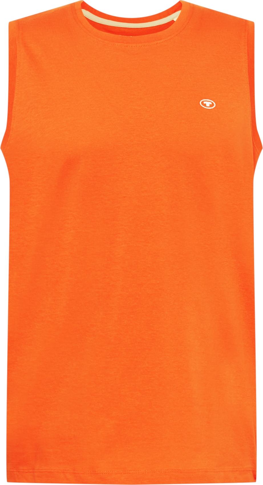 TOM TAILOR Tričko oranžově červená / bílá