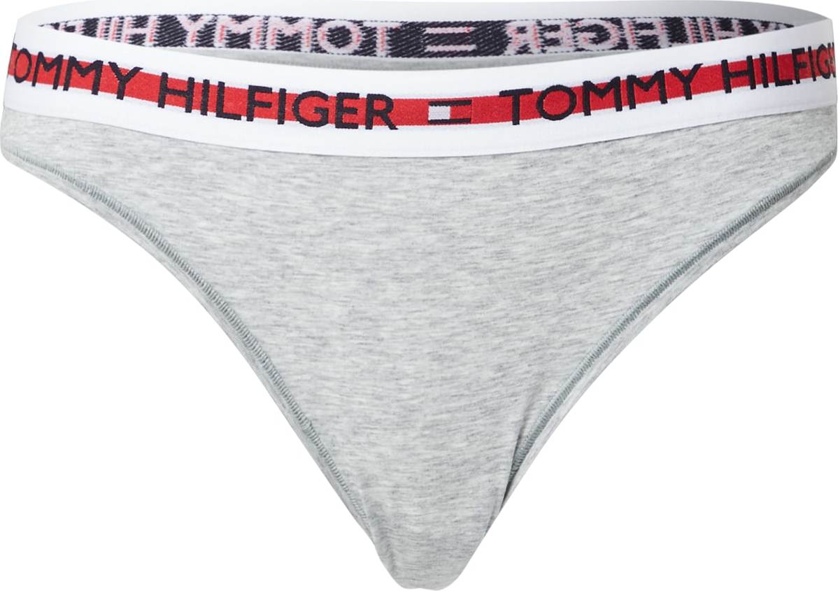 TOMMY HILFIGER Tanga šedá / bílá / červená / námořnická modř