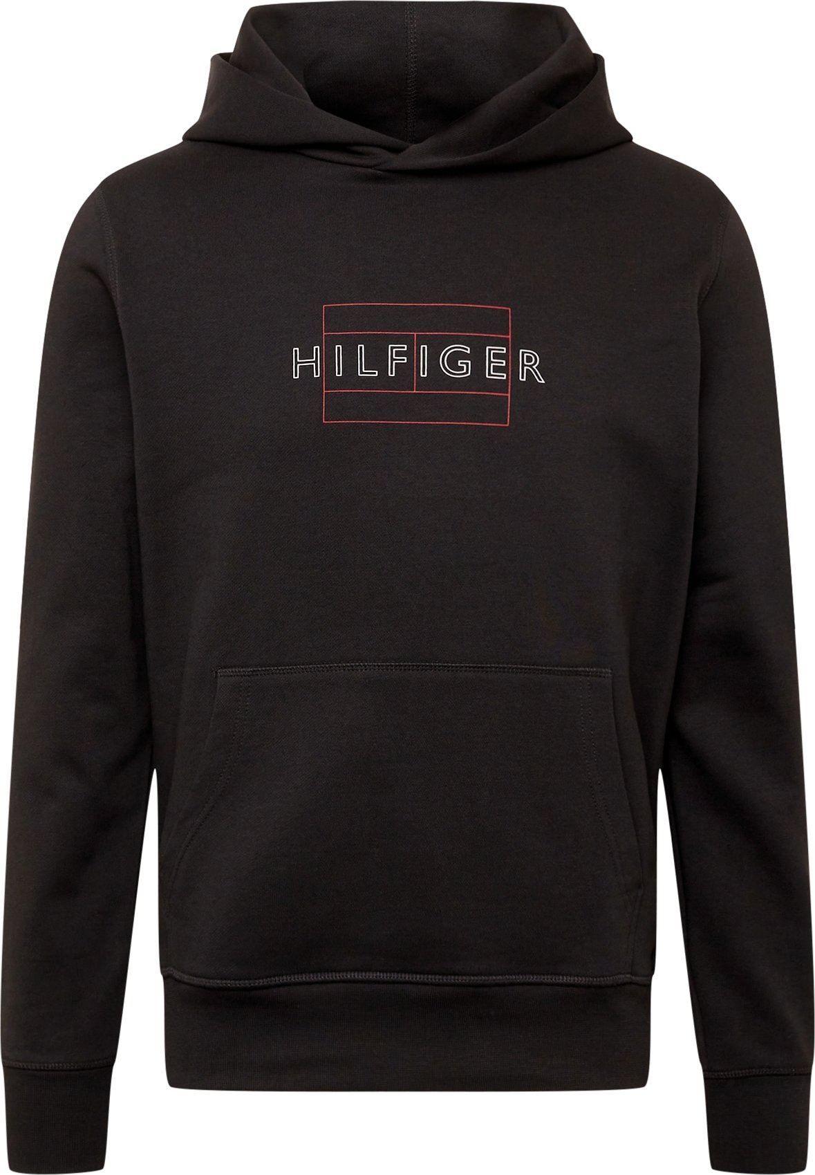 TOMMY HILFIGER Mikina černá / bílá / červená