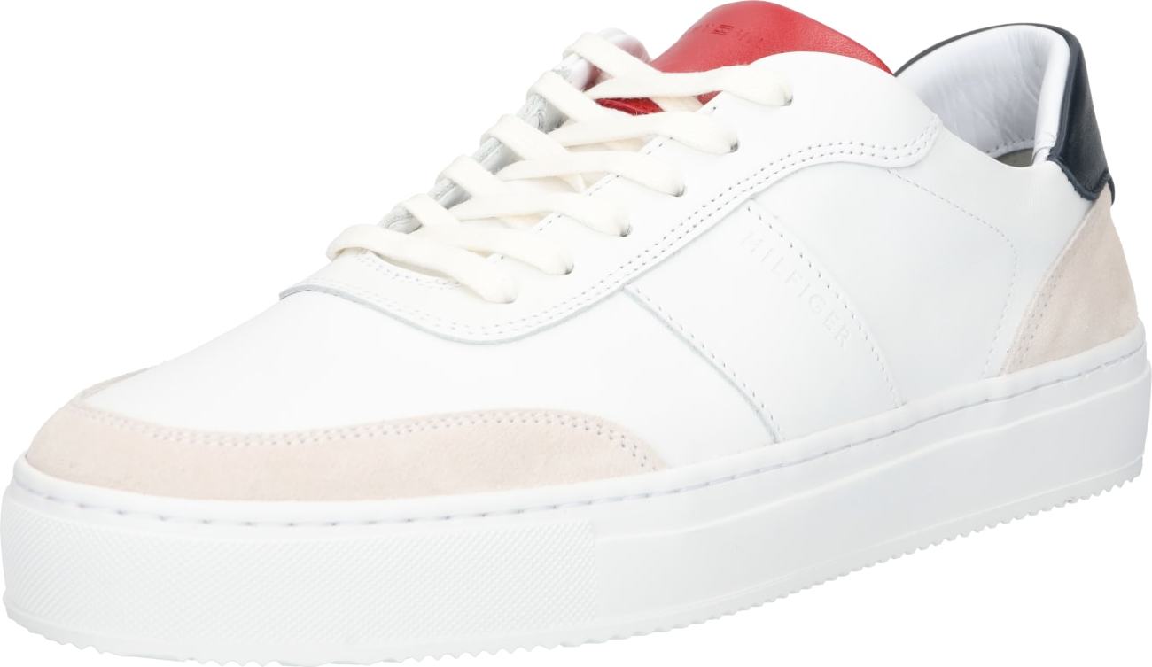 TOMMY HILFIGER Tenisky bílá / červená / béžová / noční modrá