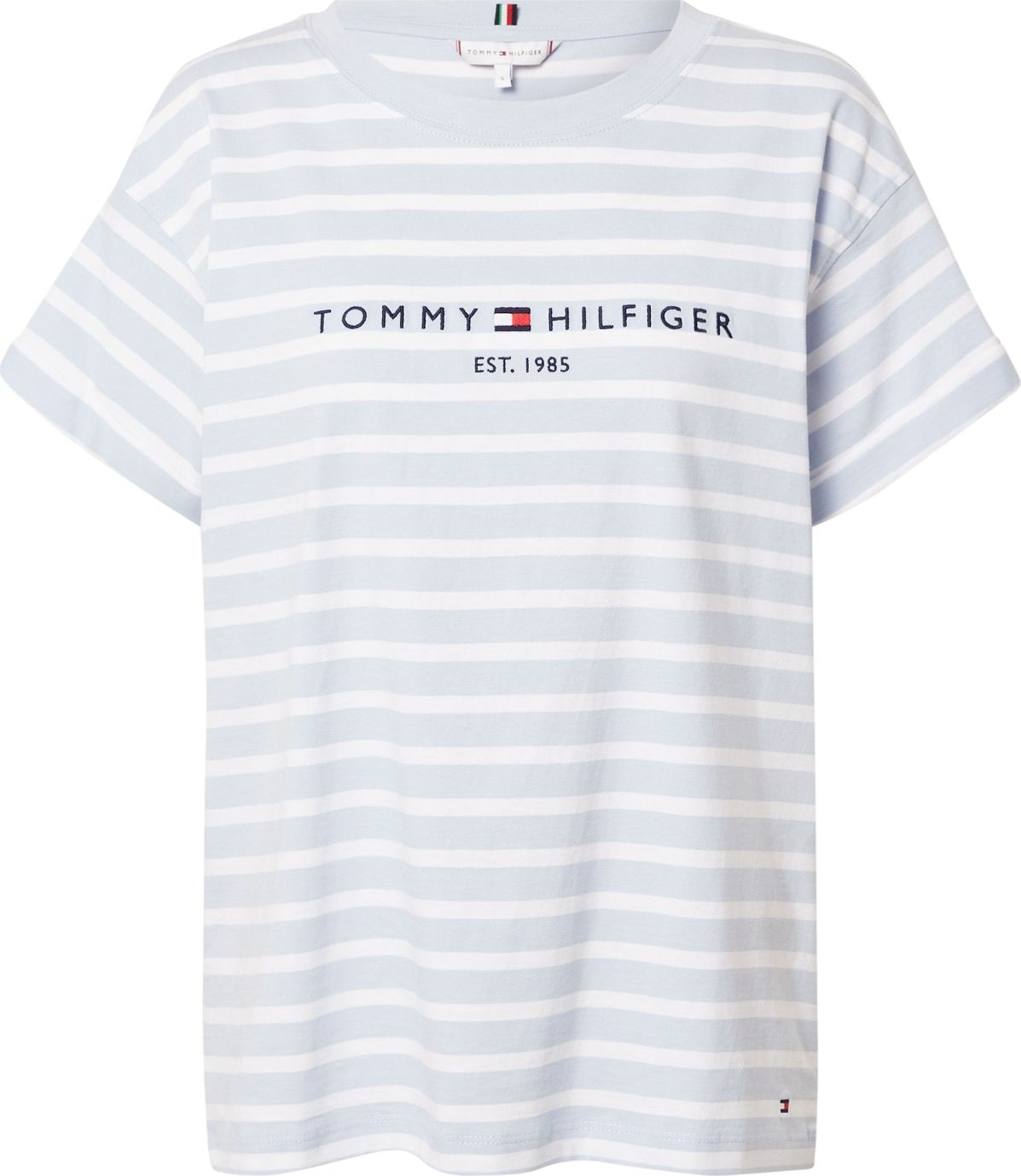 TOMMY HILFIGER Tričko bílá / světlemodrá / námořnická modř / červená
