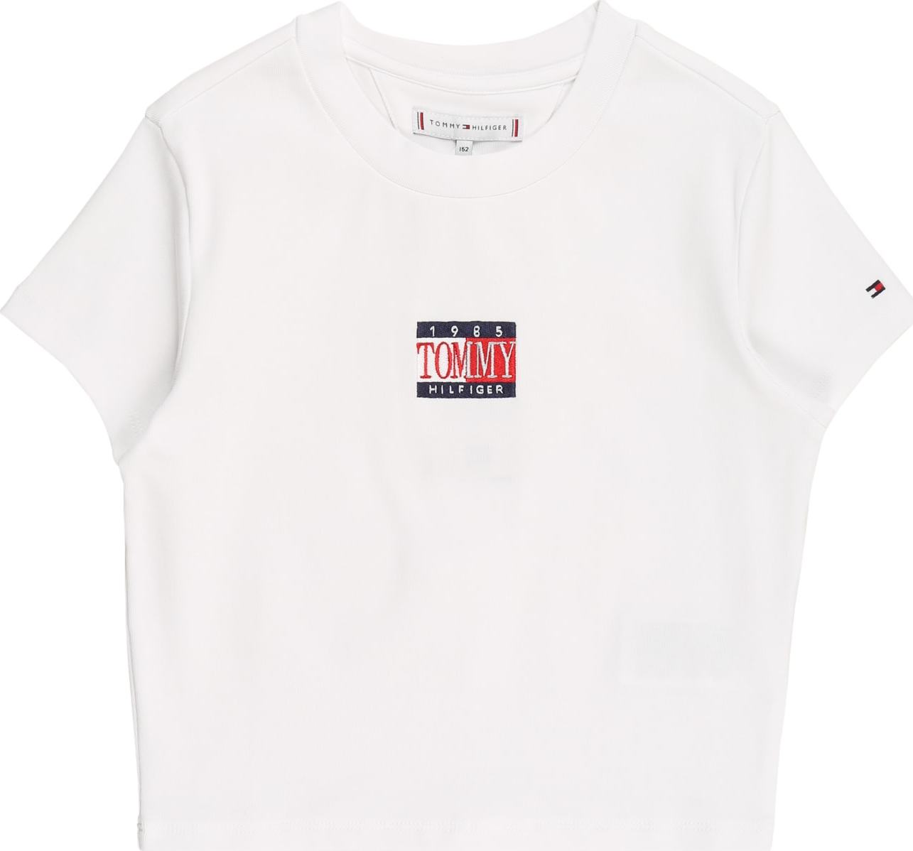 TOMMY HILFIGER Tričko bílá / tmavě modrá / červená