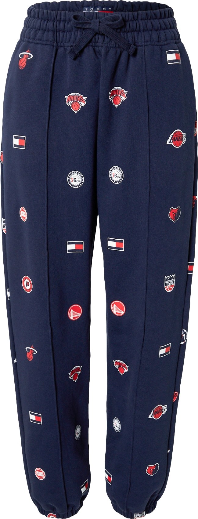 Tommy Jeans Kalhoty námořnická modř / bílá / červená