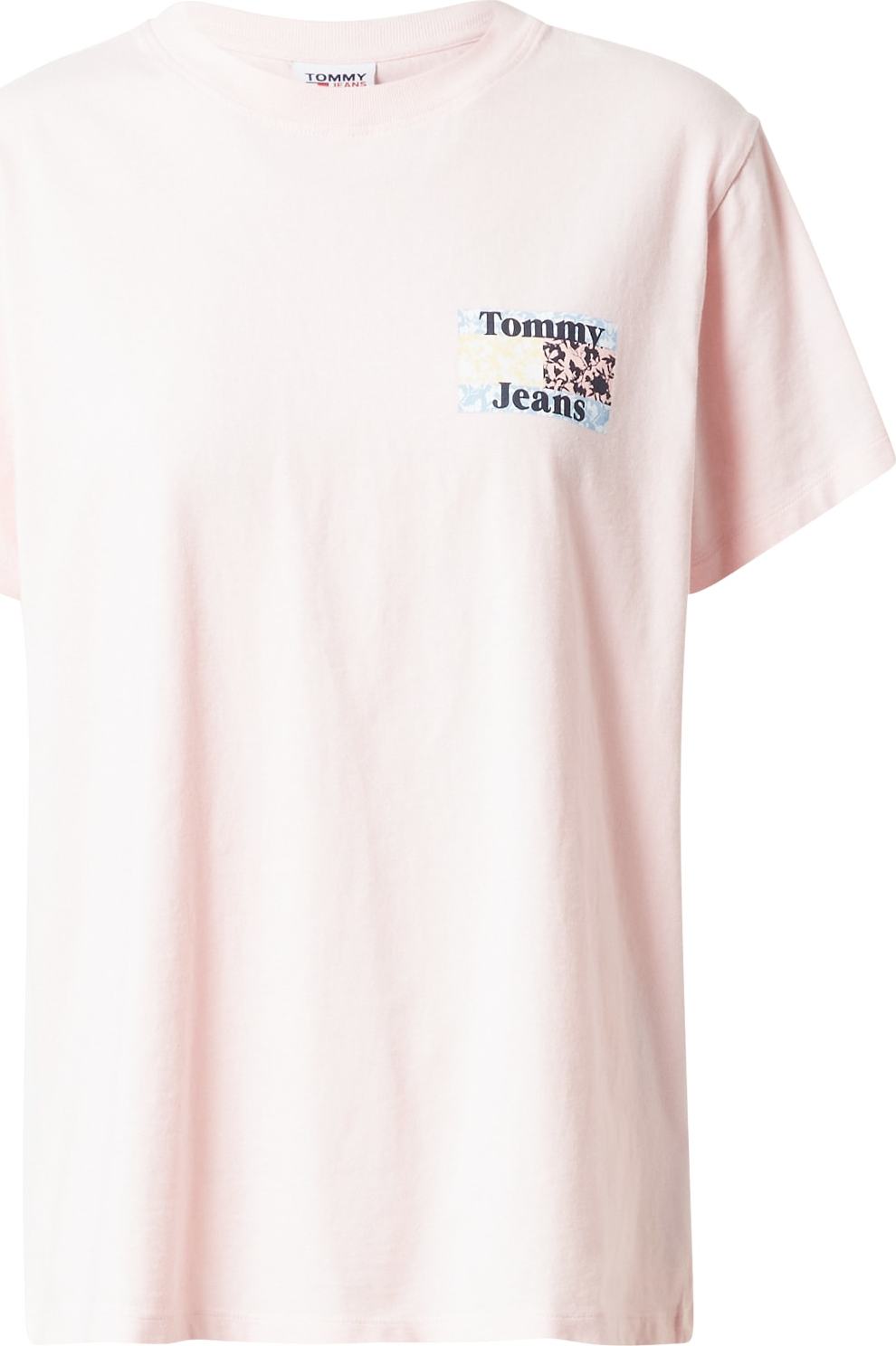 Tommy Jeans Tričko pastelově růžová / světlemodrá / námořnická modř / bílá / světle žlutá