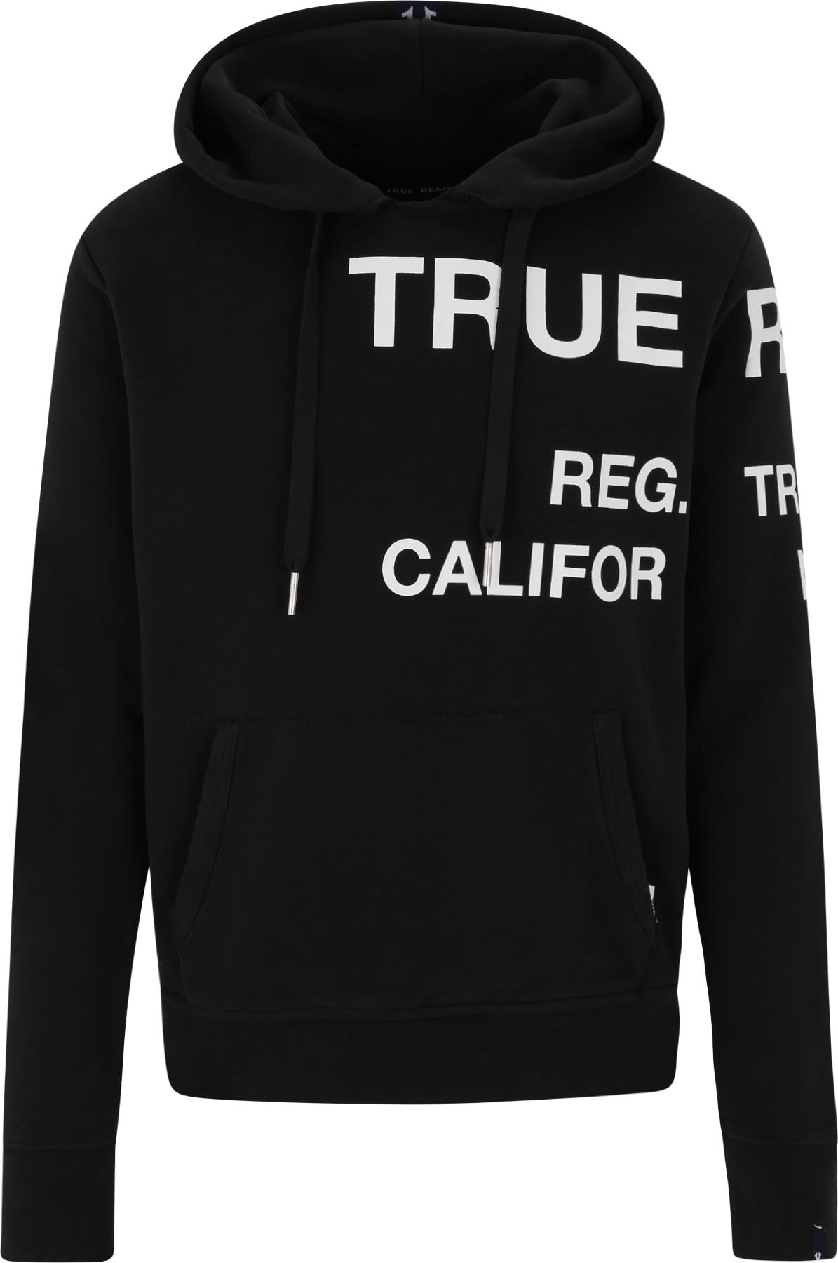 True Religion Mikina 'LETTER PRINT' černá / bílá