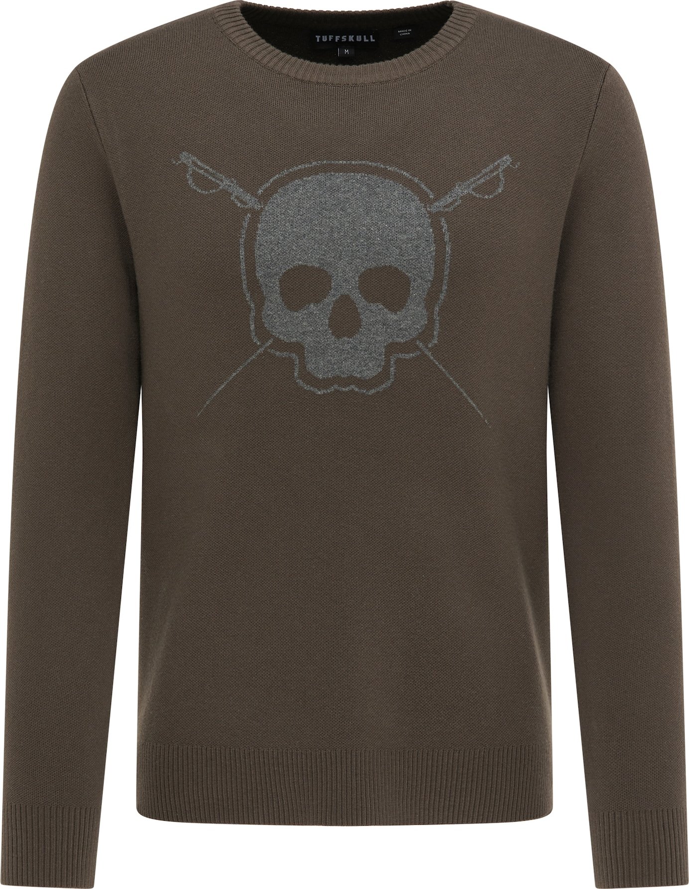 TUFFSKULL Svetr khaki / šedobéžová