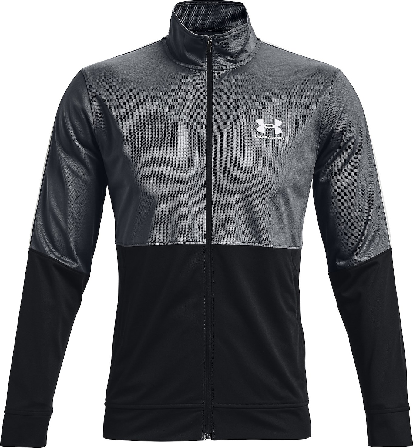 UNDER ARMOUR Sportovní bunda černá / bílá / tmavě šedá