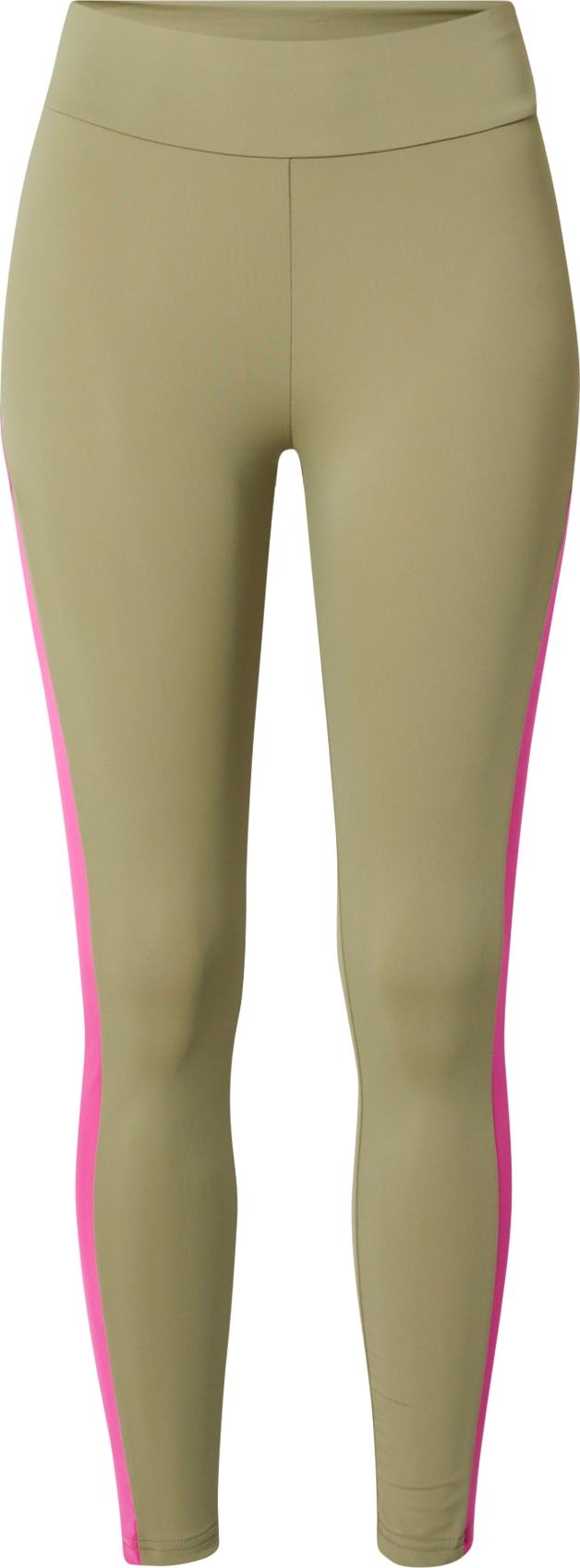 Urban Classics Legíny 'Leggings' khaki / svítivě růžová