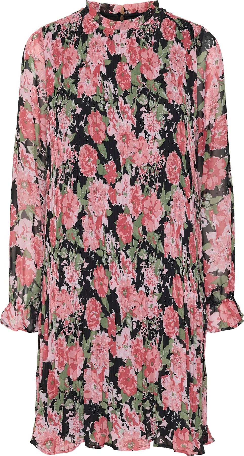 VERO MODA Košilové šaty 'Lotus' černá / pink / růžová / zelená