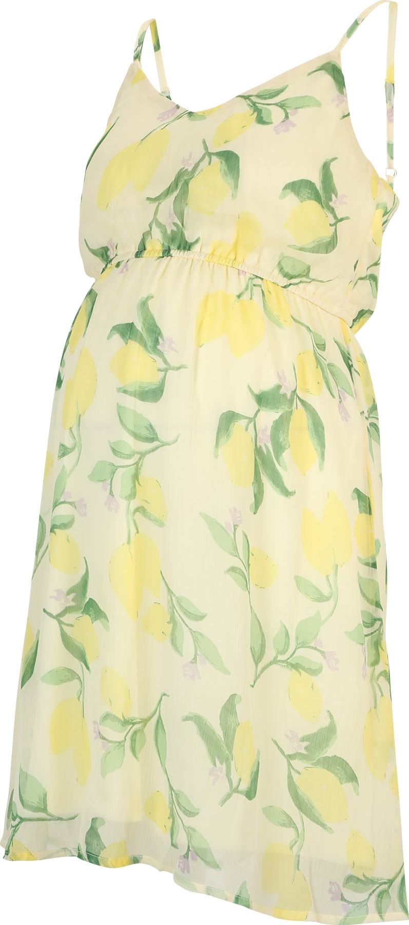 Vero Moda Maternity Letní šaty 'Kaya' zelená / žlutá / béžová