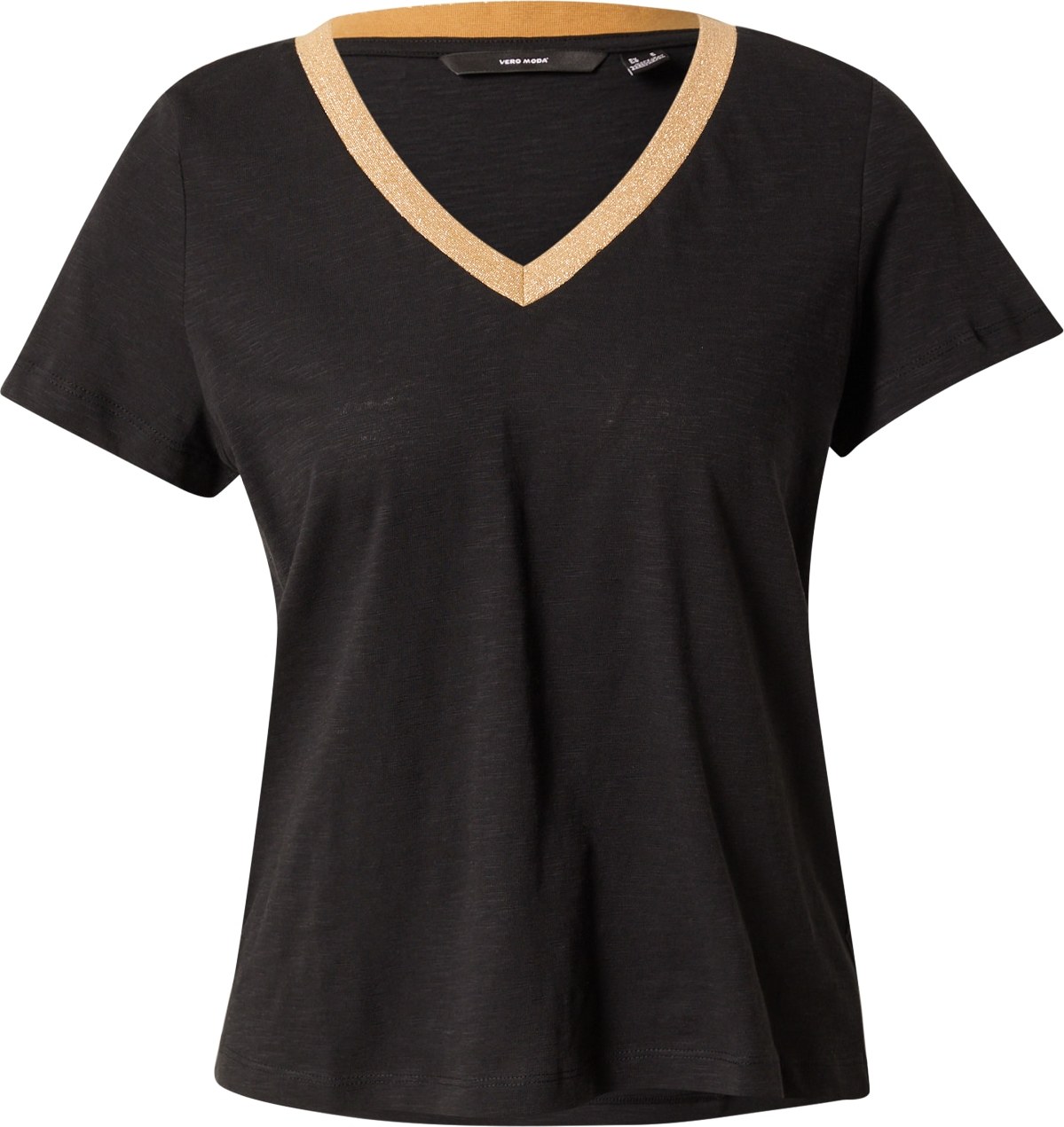 VERO MODA Tričko 'SAYA' černá / zlatá