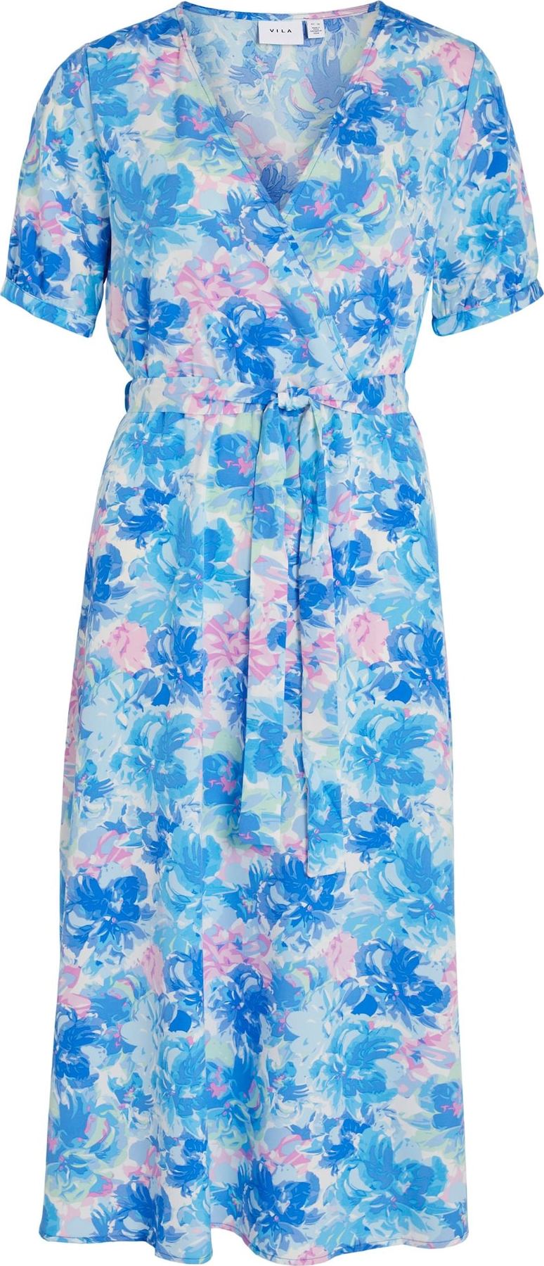 VILA Letní šaty 'EASY LUNA' modrá / světlemodrá / růžová / bílá / světle zelená