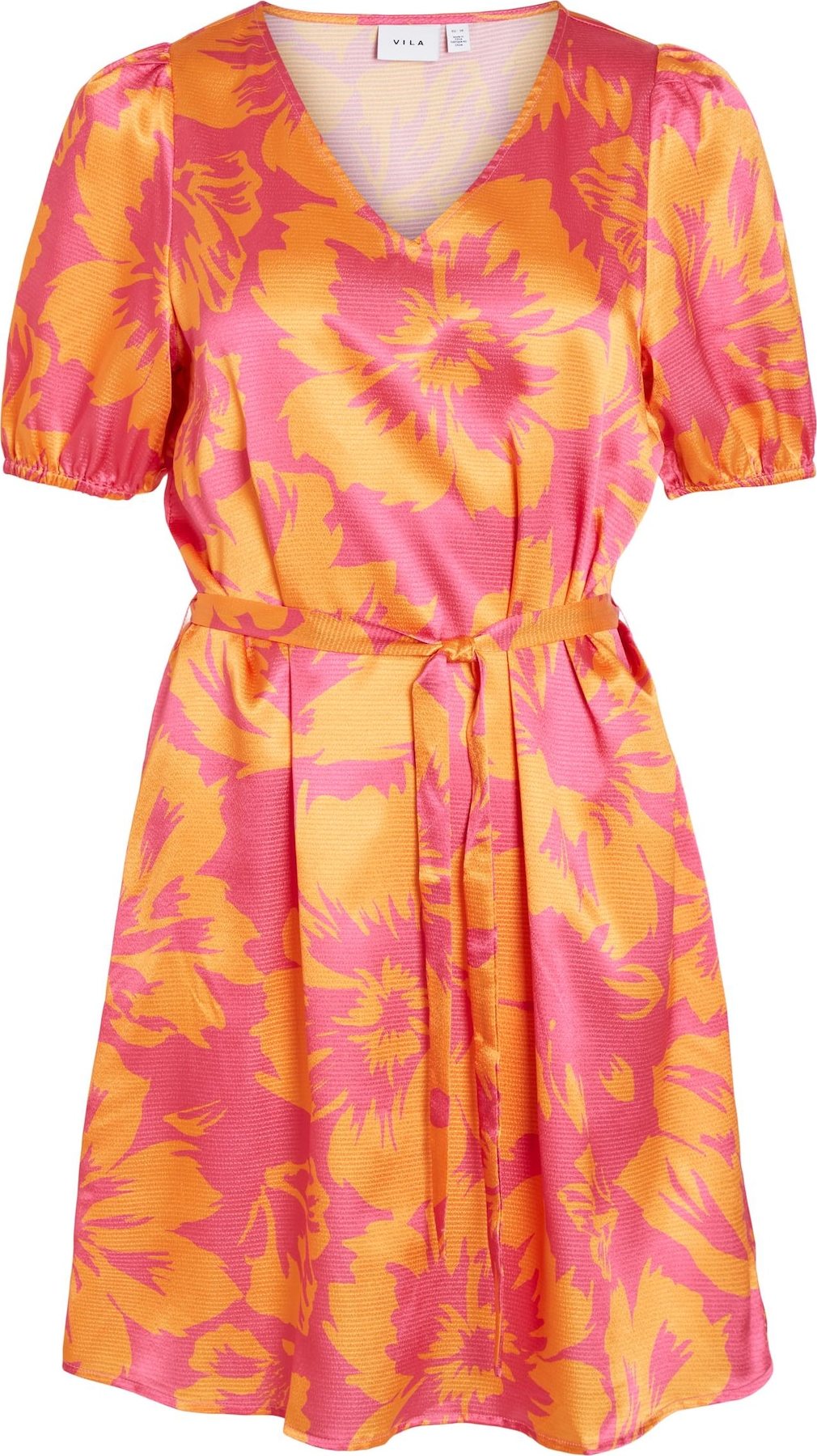 VILA Šaty 'Paper' pink / oranžová