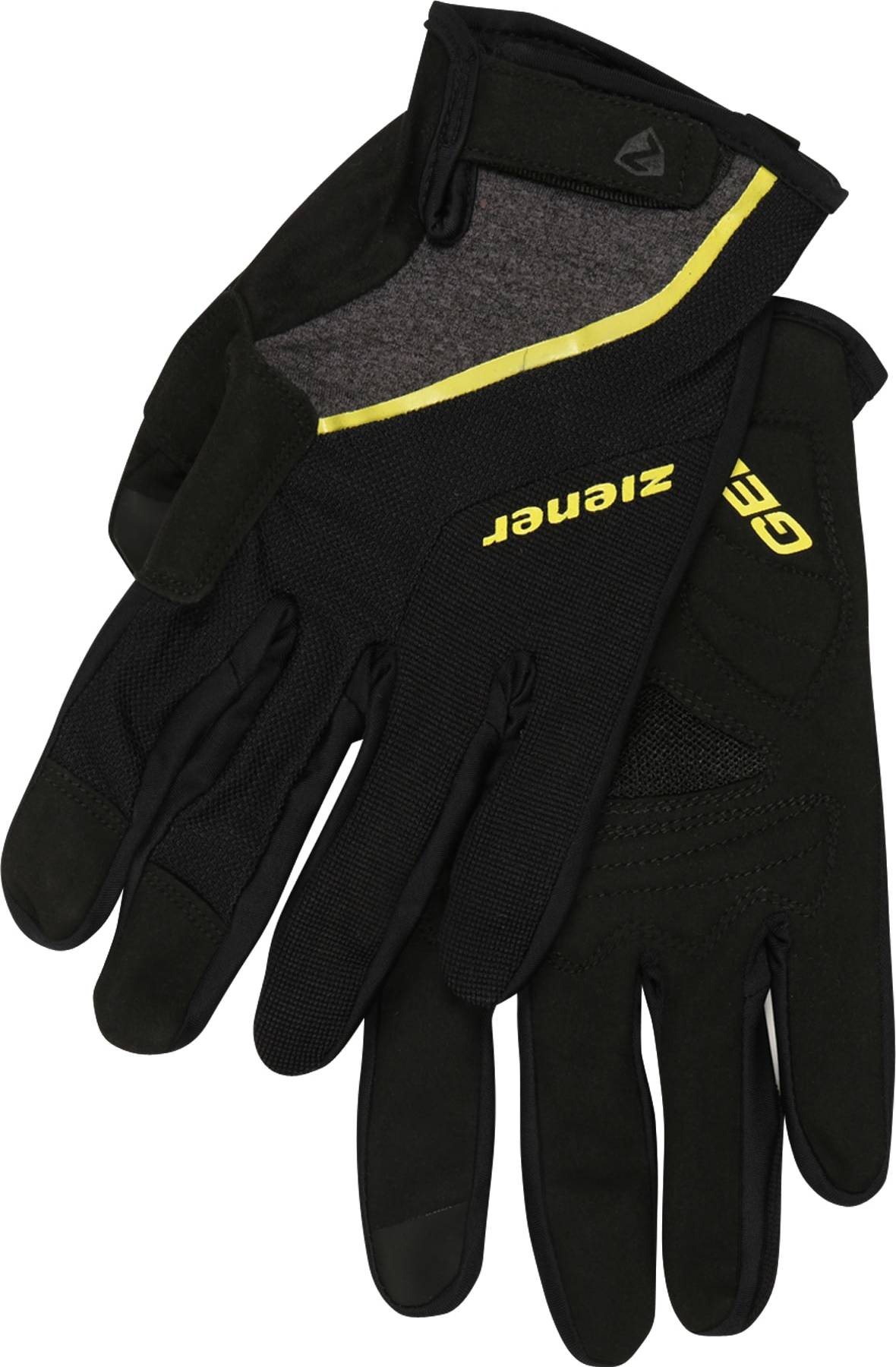 ZIENER Sportovní rukavice 'CLYO TOUCH' světle žlutá / černá / šedý melír