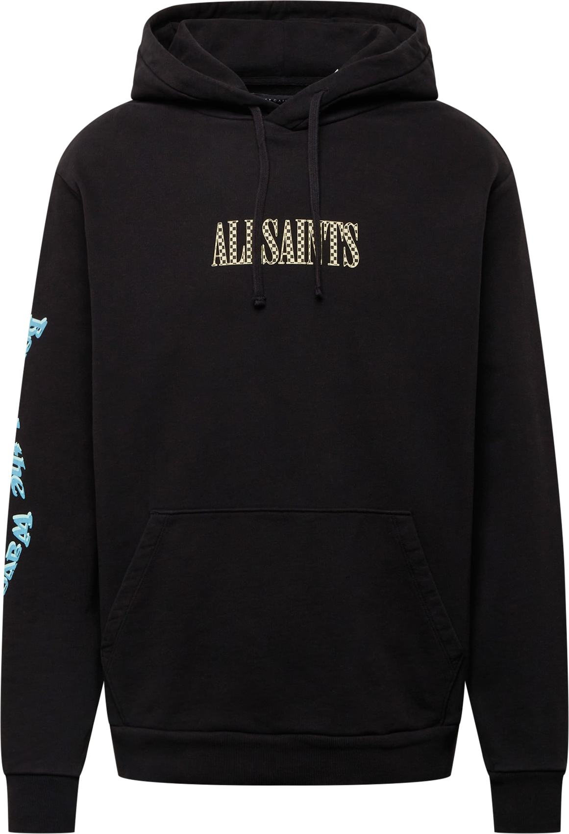 AllSaints Mikina černá / pastelově žlutá / světlemodrá / pastelová modrá