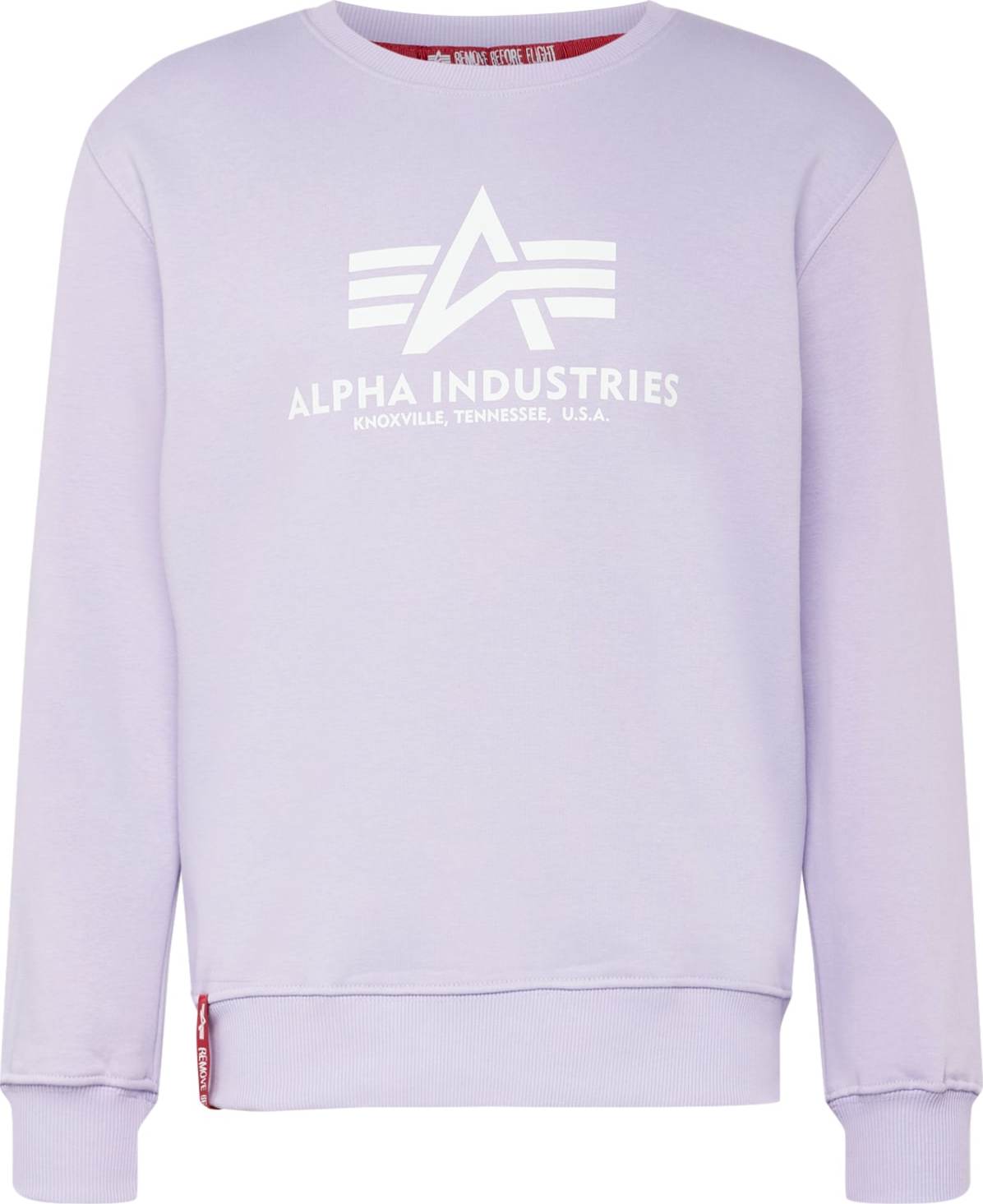 ALPHA INDUSTRIES Mikina světle fialová / bílá