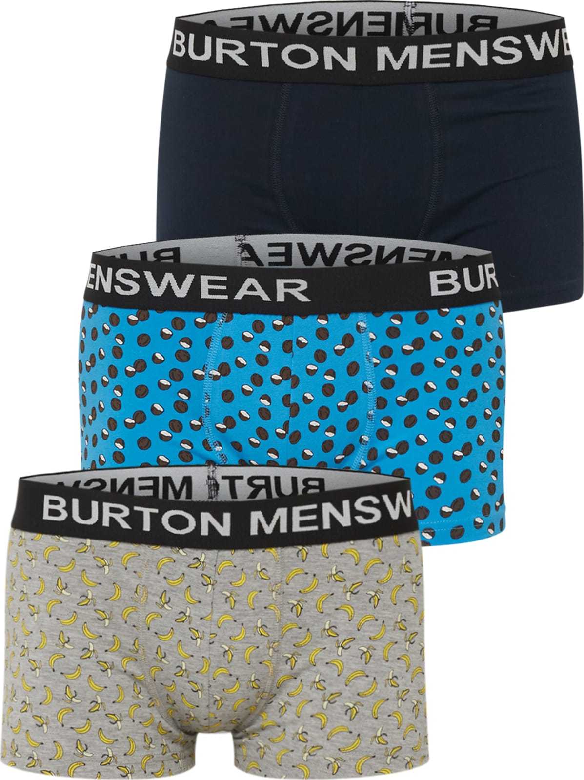 BURTON MENSWEAR LONDON Boxerky černá / námořnická modř / nebeská modř / šedá