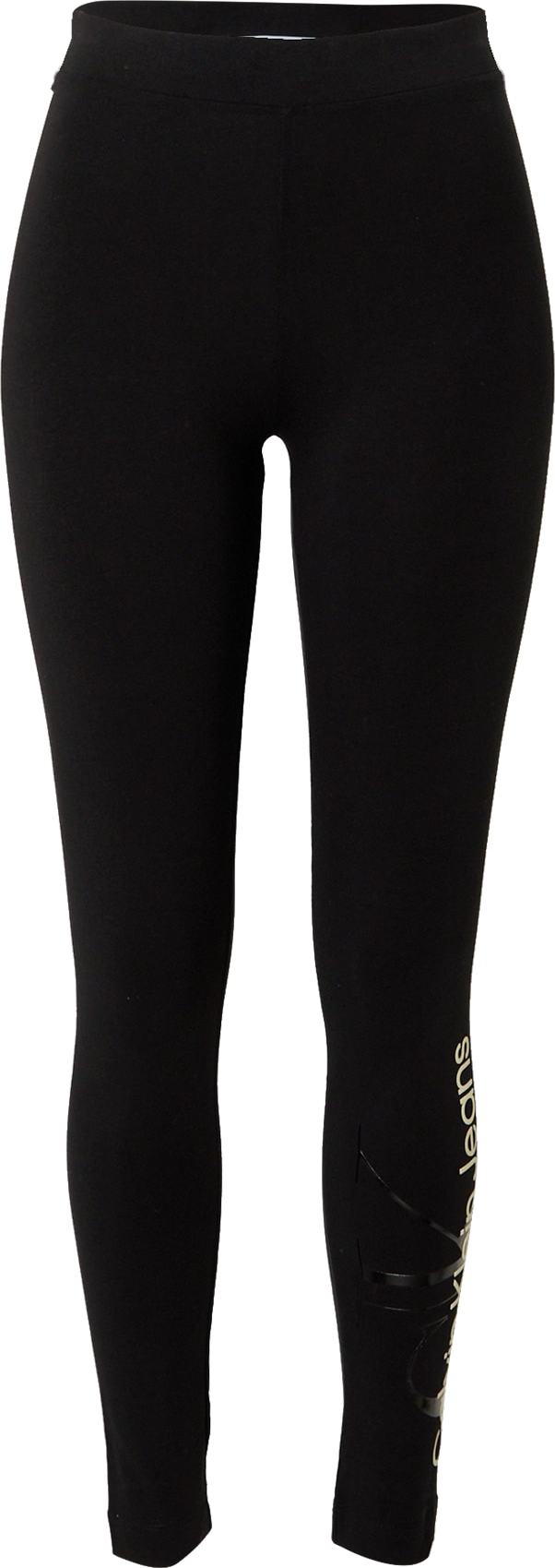 Calvin Klein Jeans Legíny černá / starobéžová / tmavě šedá