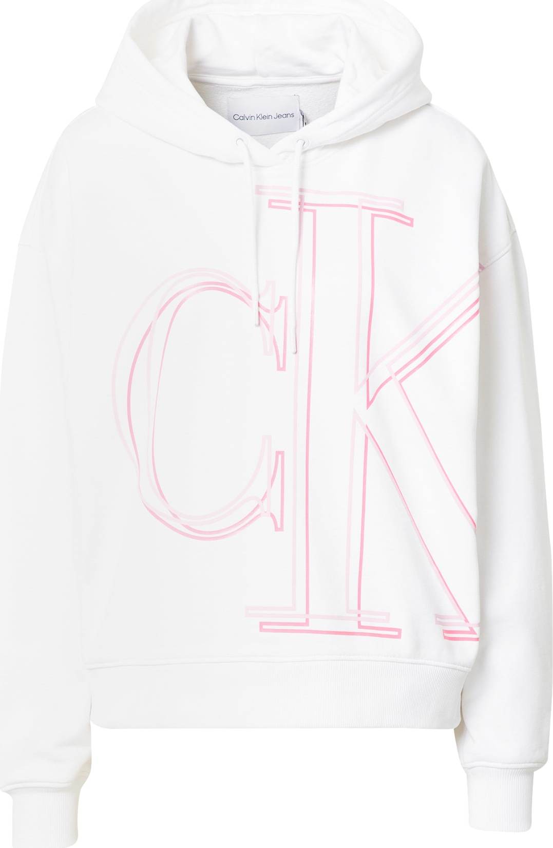 Calvin Klein Jeans Mikina bílá / růžová / světle růžová