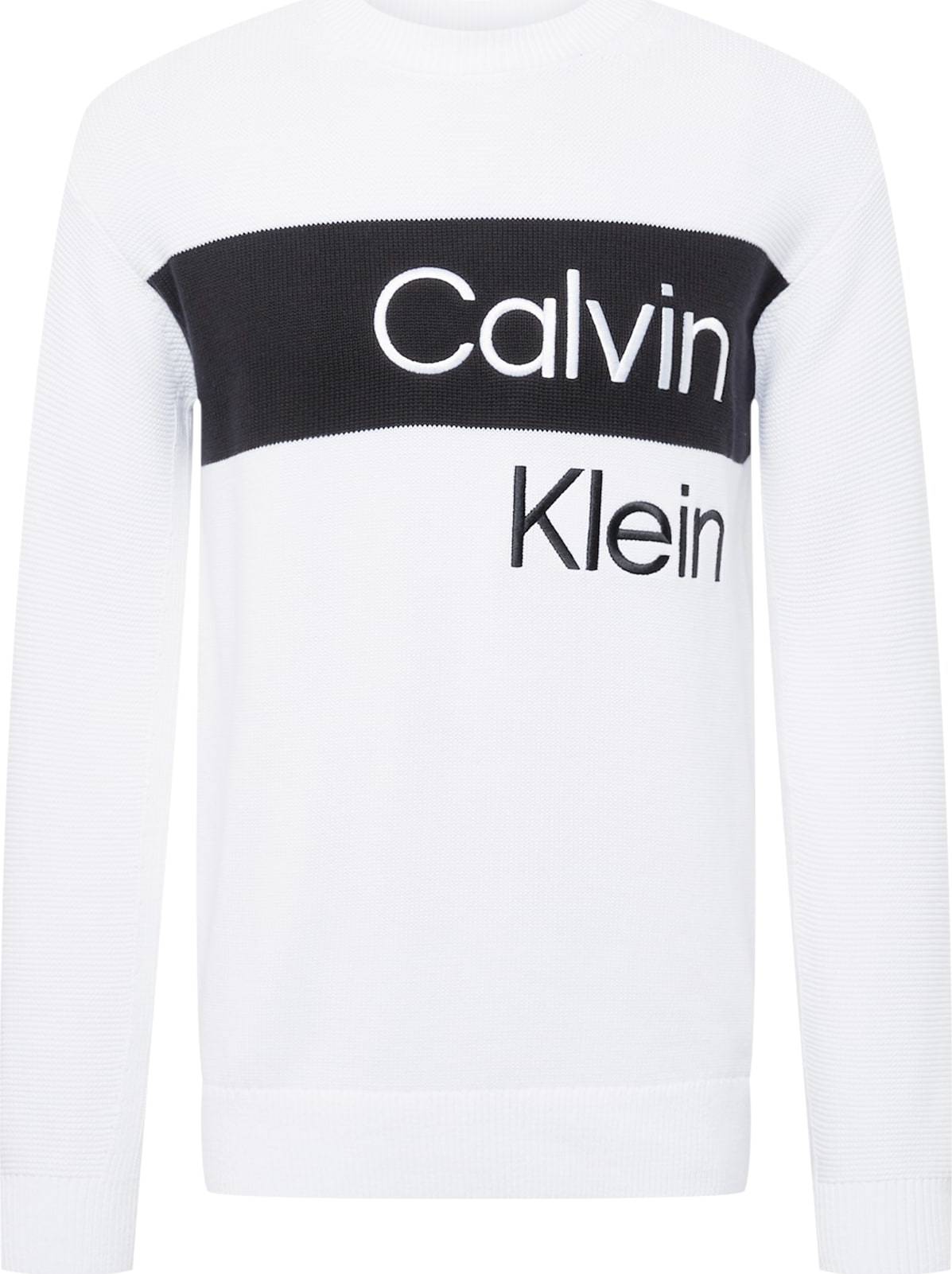 Calvin Klein Jeans Svetr bílá / černá