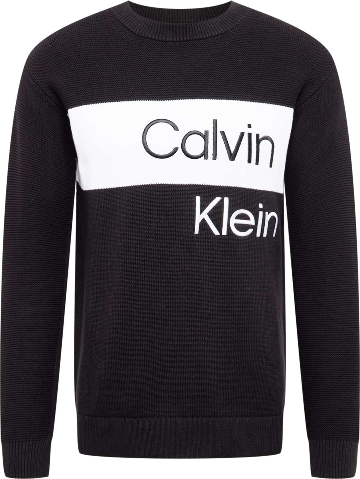 Calvin Klein Jeans Svetr černá / bílá