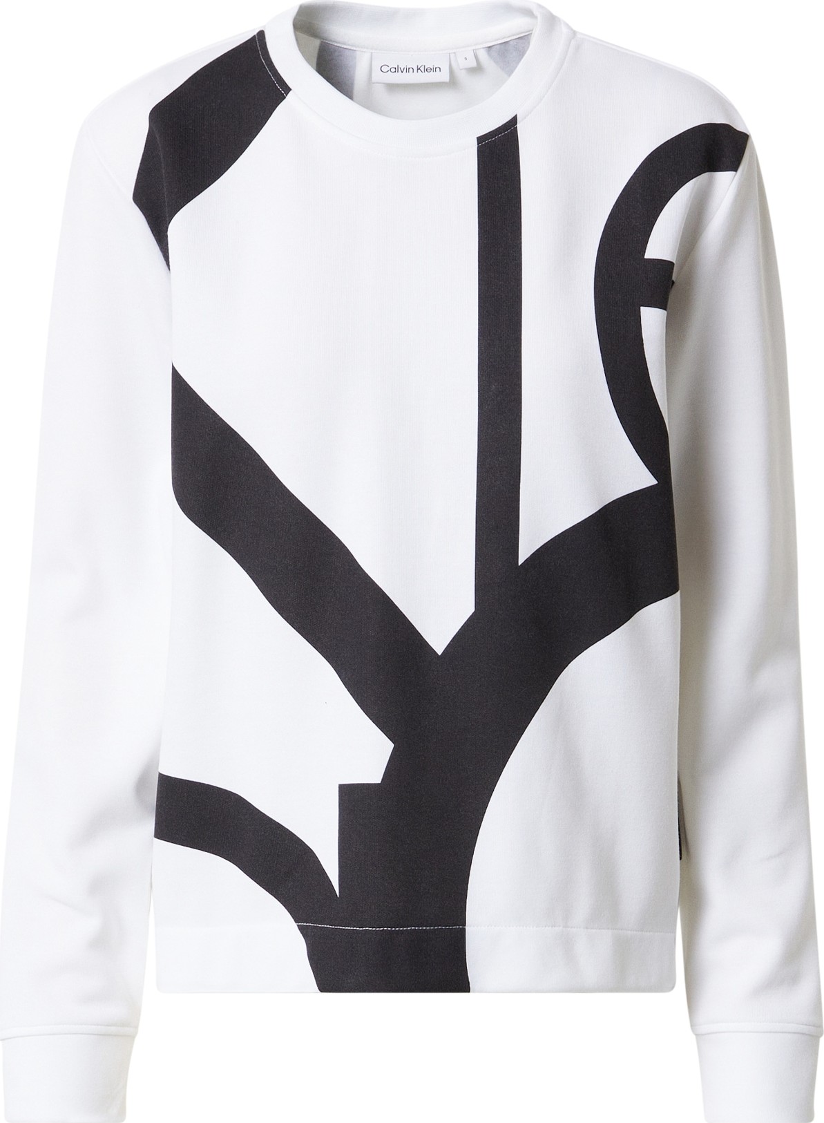 Calvin Klein Mikina bílá / černá
