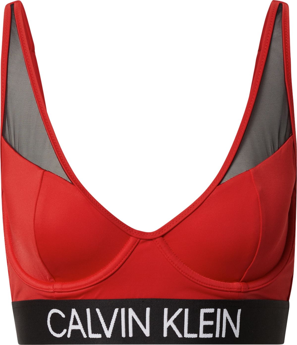 Calvin Klein Swimwear Horní díl plavek rezavě červená / černá / bílá