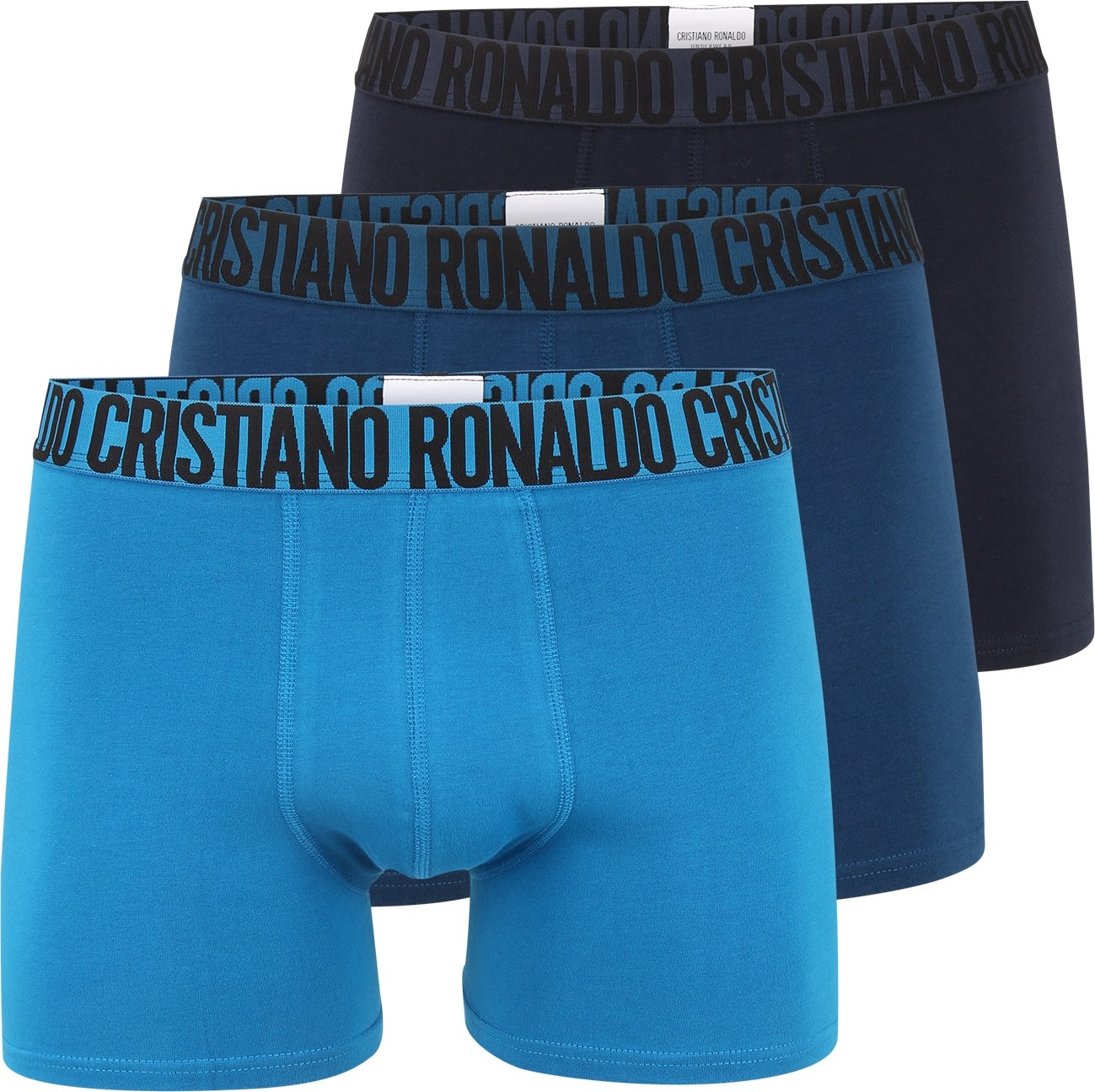 CR7 - Cristiano Ronaldo Boxerky nebeská modř / chladná modrá / tmavě modrá / černá
