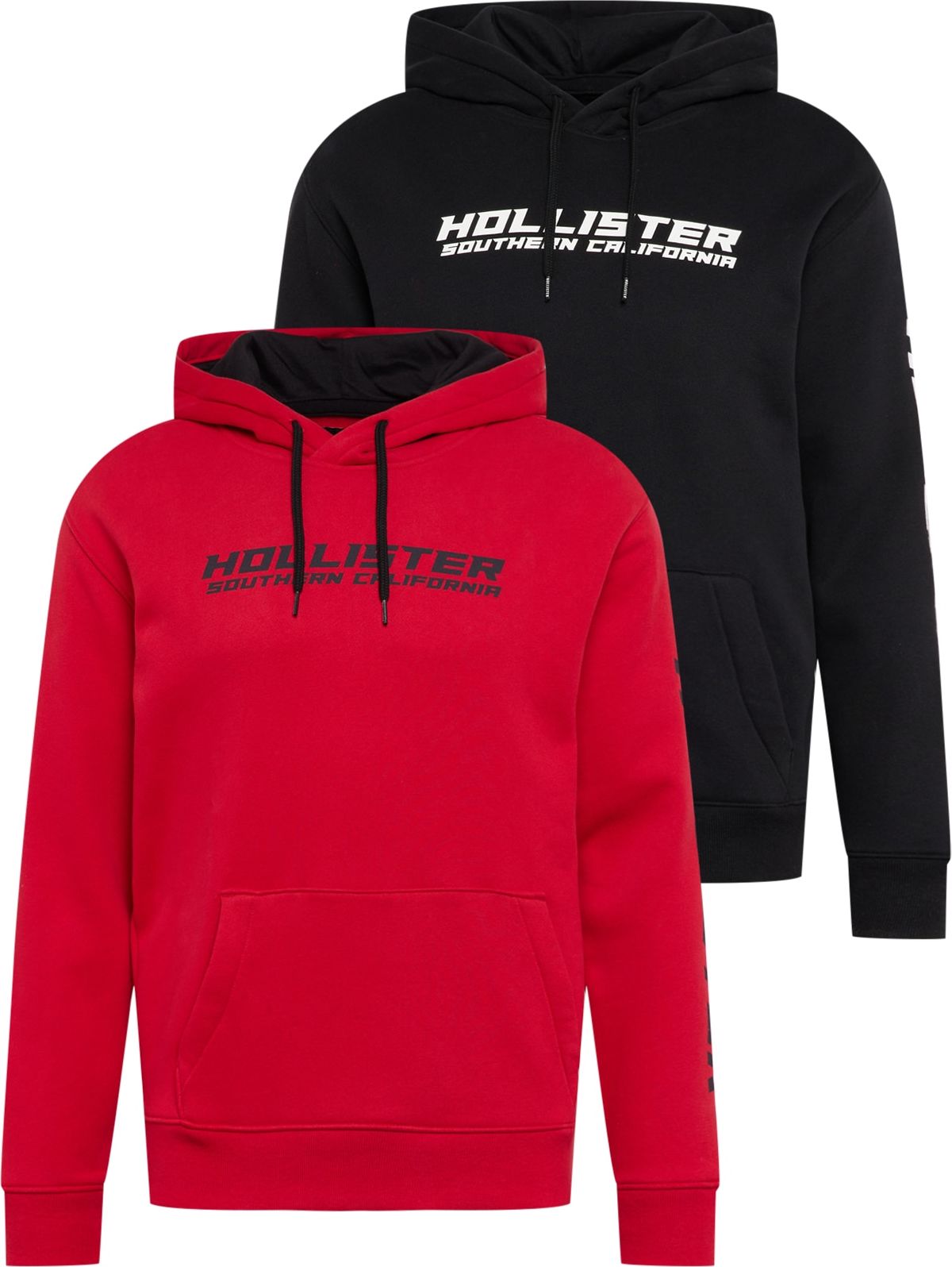 HOLLISTER Mikina černá / červená / bílá