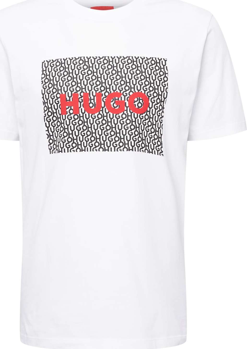 HUGO Tričko 'Dulive' bílá / černá / červená