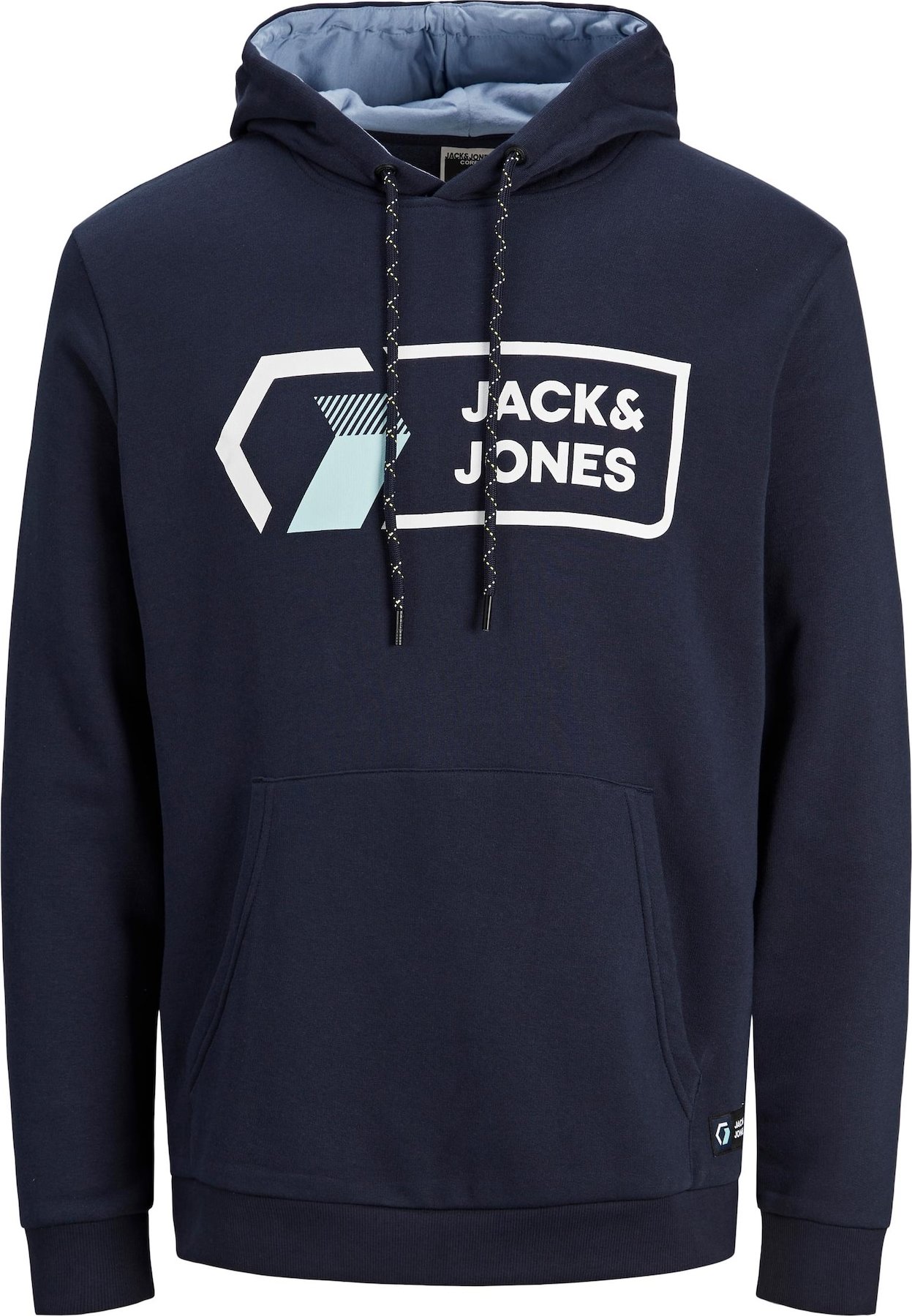 Jack & Jones Plus Mikina bílá / světlemodrá / námořnická modř