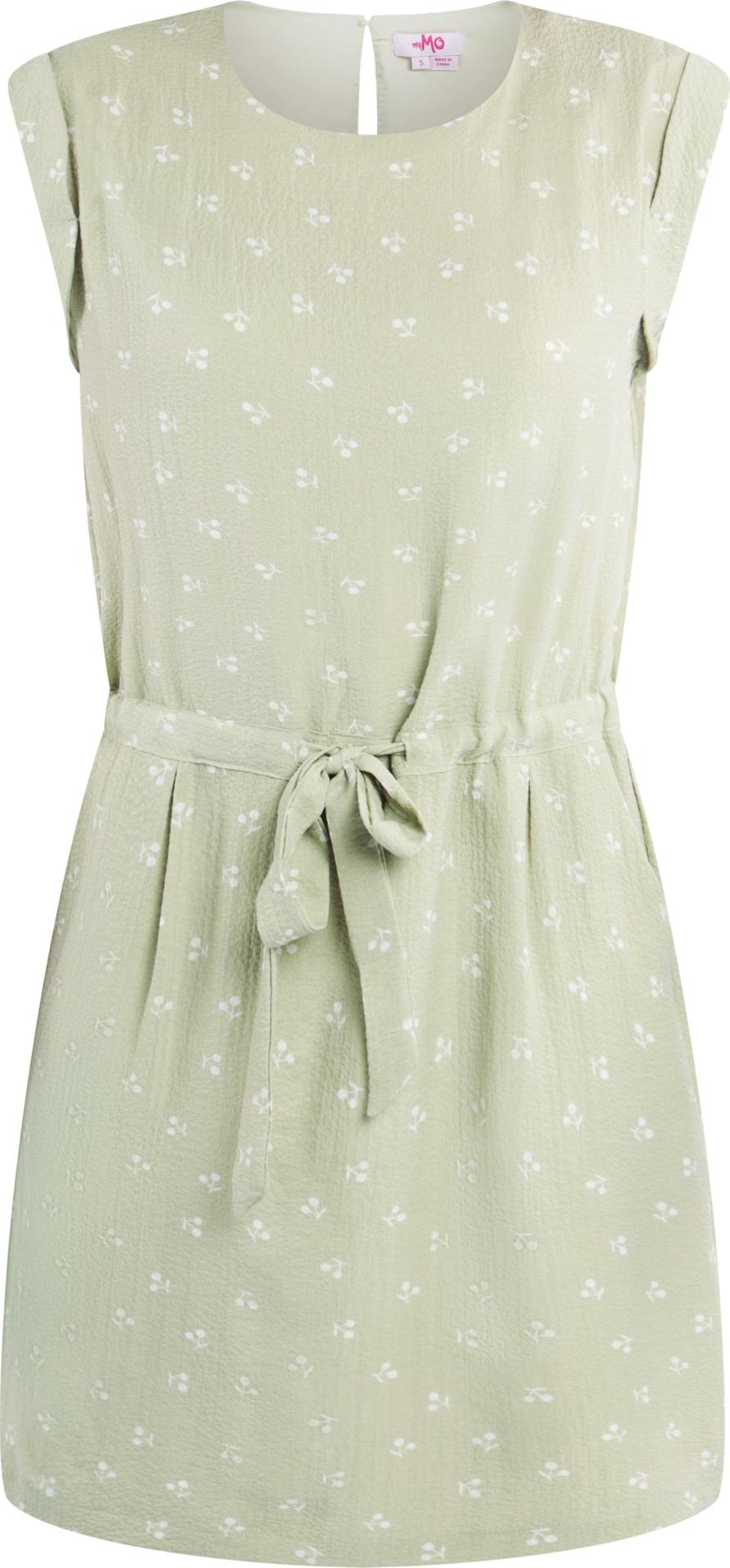 MYMO Letní šaty světle zelená / bílá
