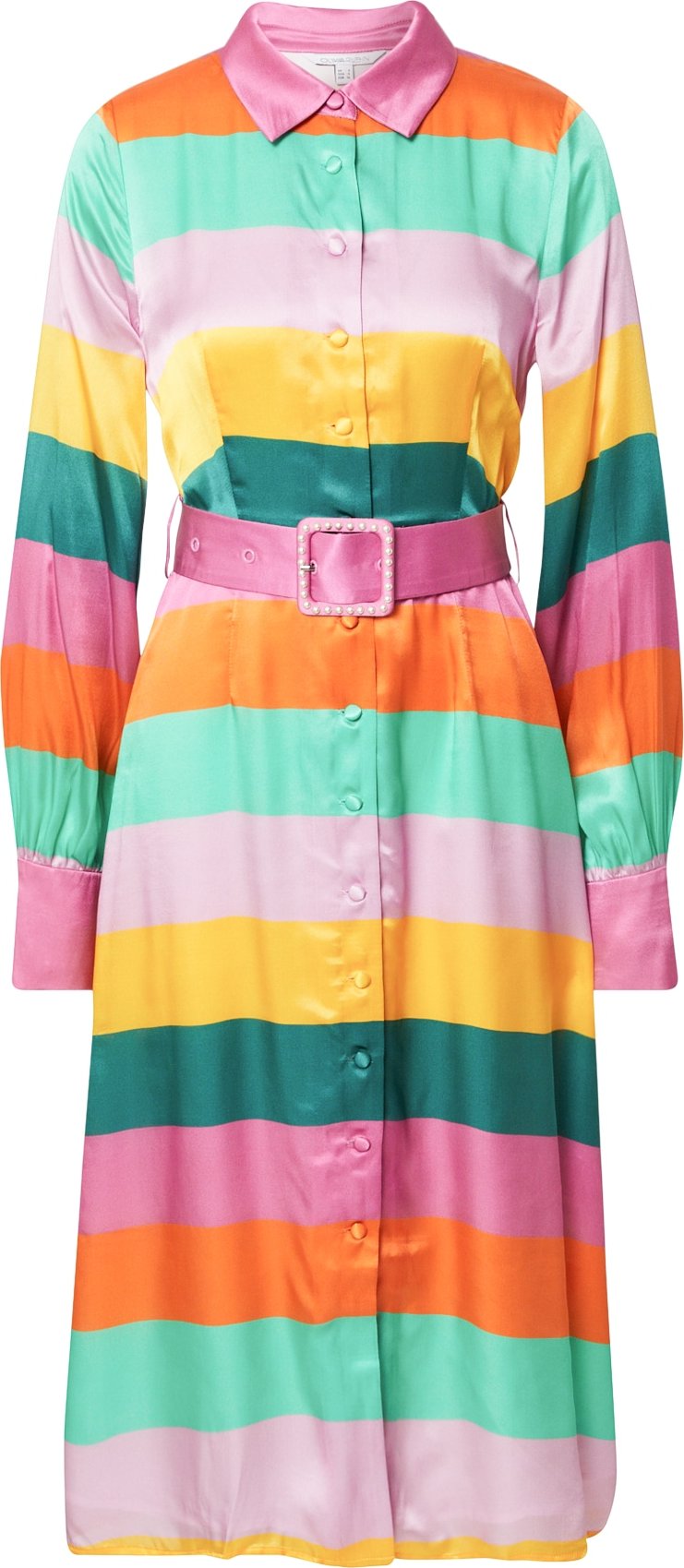 Olivia Rubin Košilové šaty 'MINA' pink / mátová / žlutá / smaragdová / oranžová