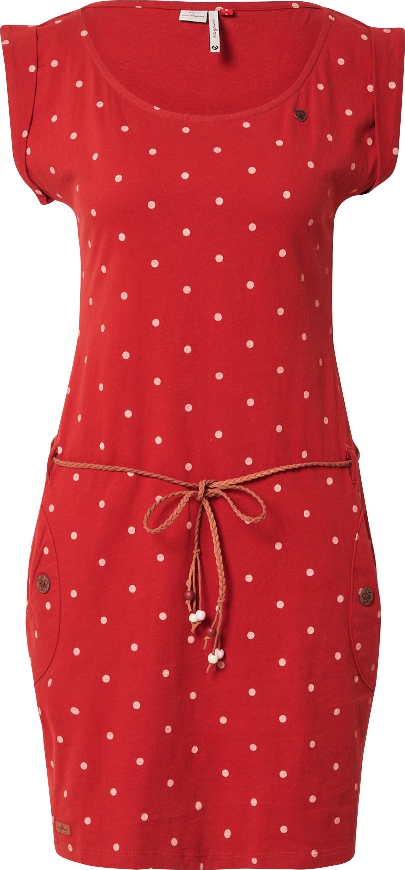 Ragwear Šaty 'TAG' červená / béžová