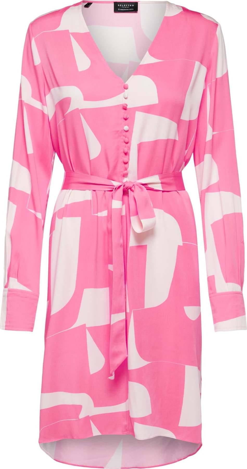 SELECTED FEMME Košilové šaty 'Randi' pink / bílá