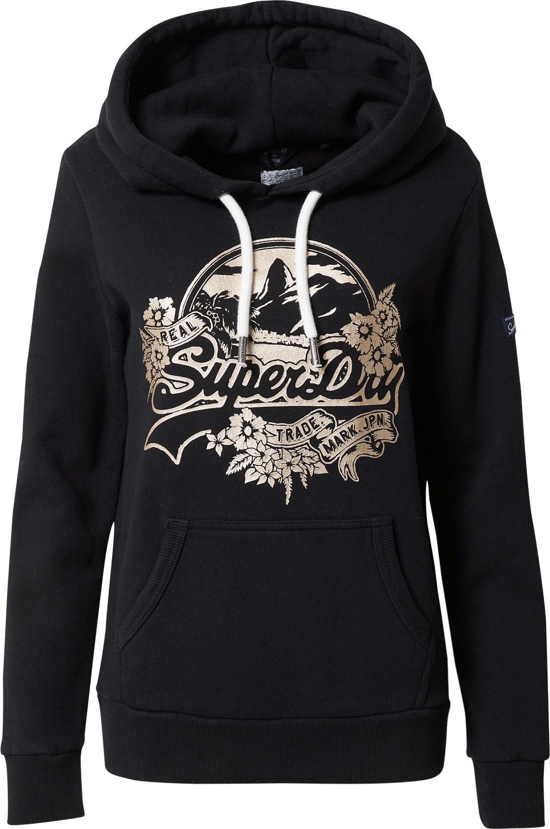 Superdry Mikina černá / zlatá
