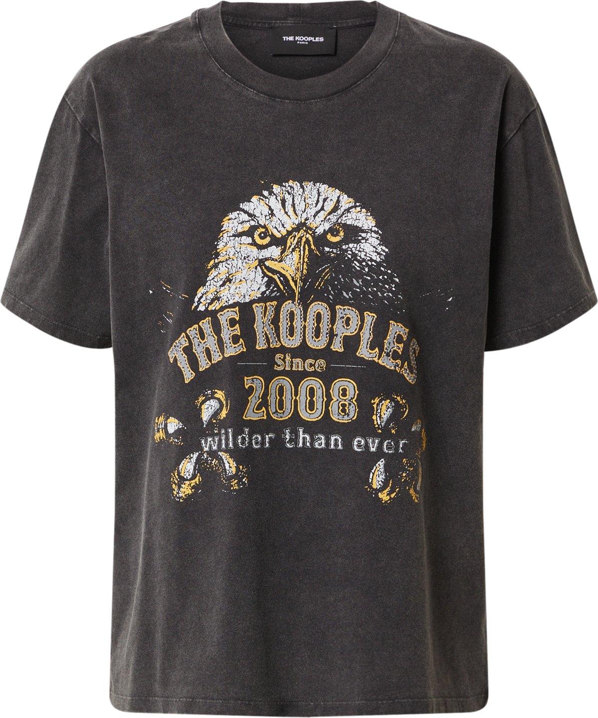 The Kooples Tričko černá / bílá / tmavě béžová