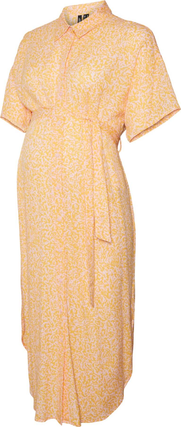 Vero Moda Maternity Košilové šaty 'Jenny' pink / mandarinkoná