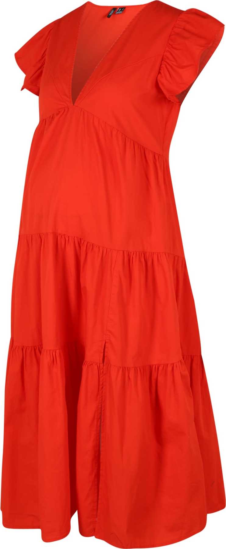 Vero Moda Maternity Šaty 'Jarlotte' oranžově červená