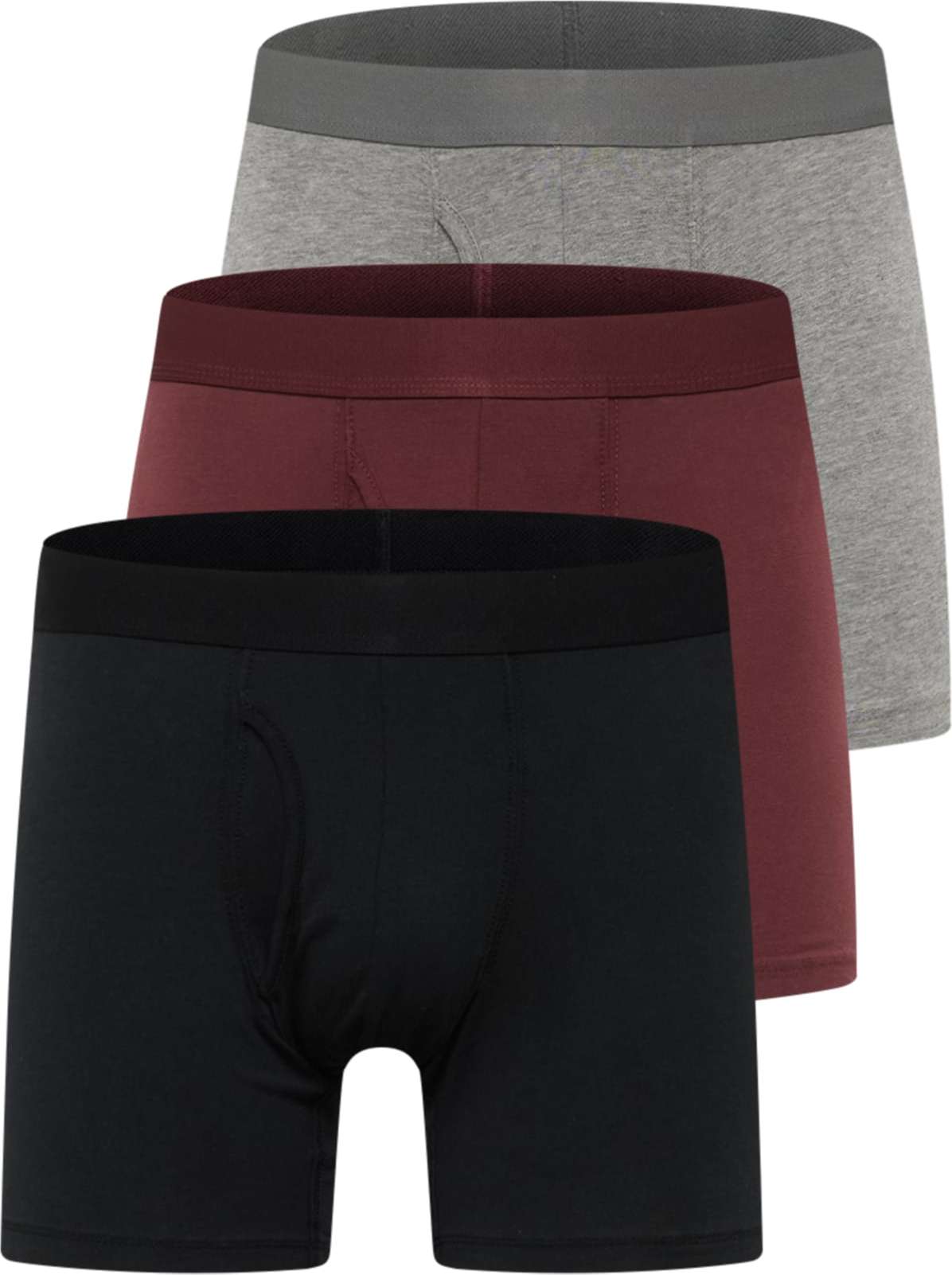 Abercrombie & Fitch Boxerky černá / šedý melír / burgundská červeň